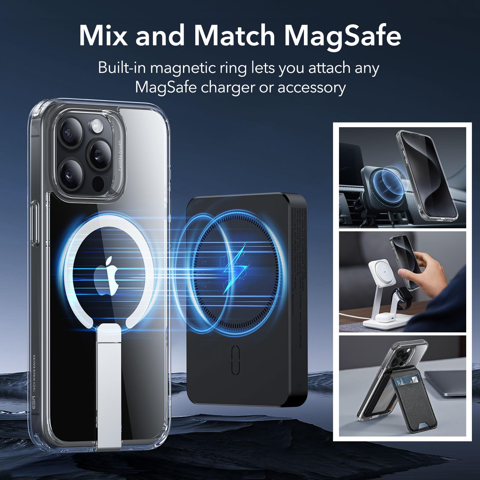 Foto 6 pulgar | Funda De Teléfono Esr Boost Series Para Iphone 15 Pro Max Clear - Venta Internacional.