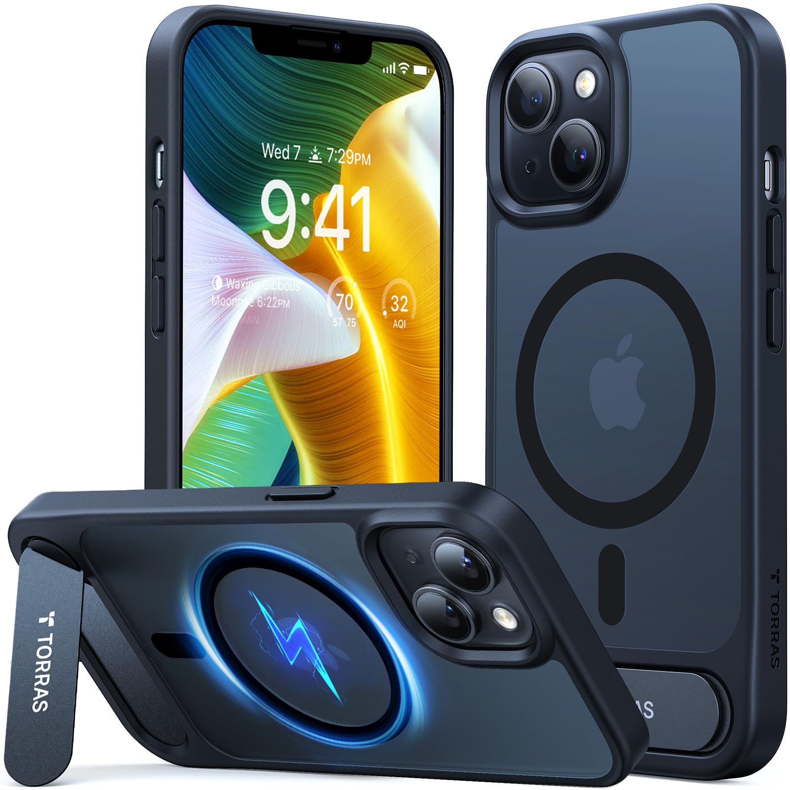 Funda Para Teléfono Torras Strong Magnetic Stand Iphone 13/14 Negra - Venta Internacional.