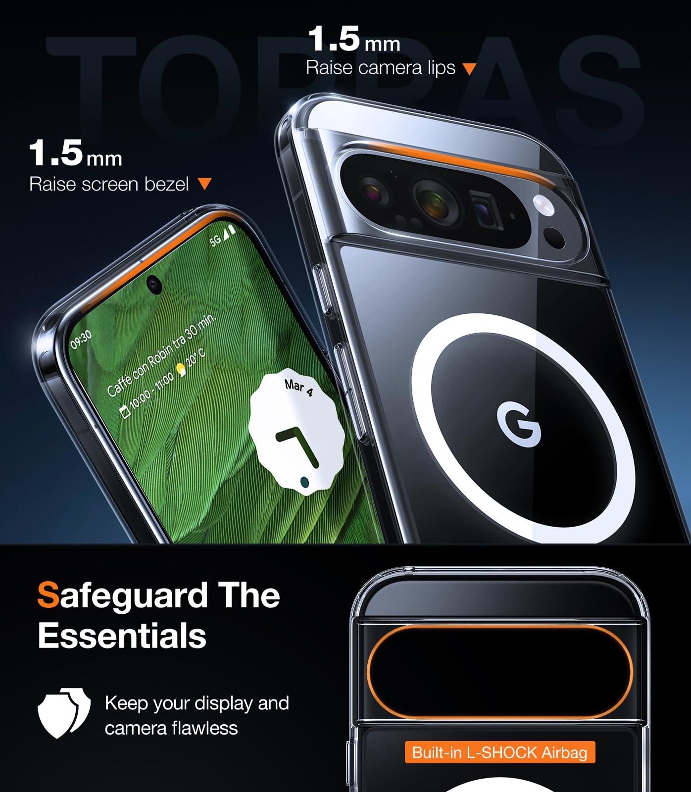 Foto 5 pulgar | Funda De Teléfono Torras Magnética A Prueba De Golpes Para Google Pixel 9 Pro Xl - Venta Internacional.