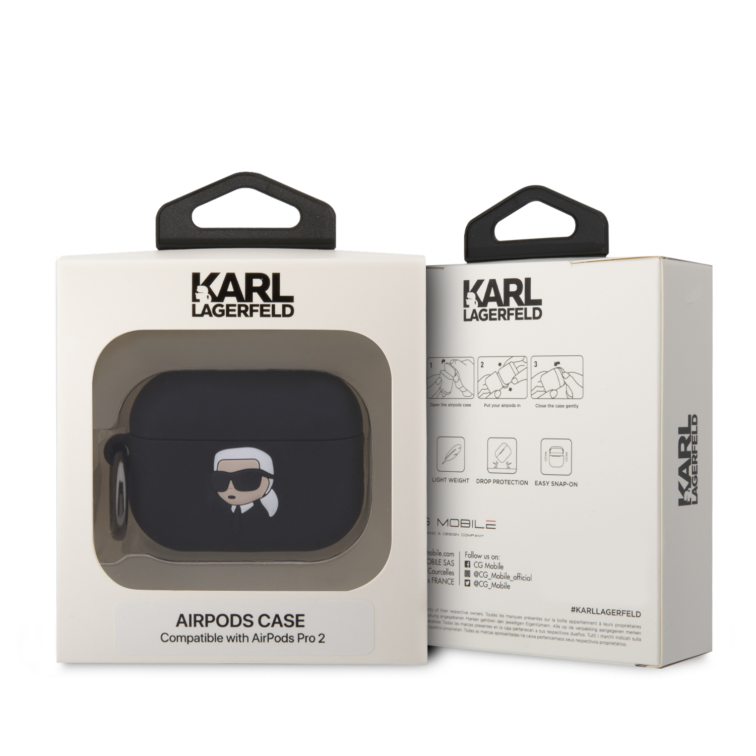 Foto 4 | Funda Karl Silicone Para Airpods Pro 1 Y 2 - Negro Original