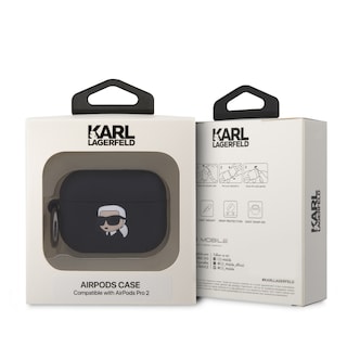 Foto 4 | Funda Karl Silicone Para Airpods Pro 1 Y 2 - Negro Original