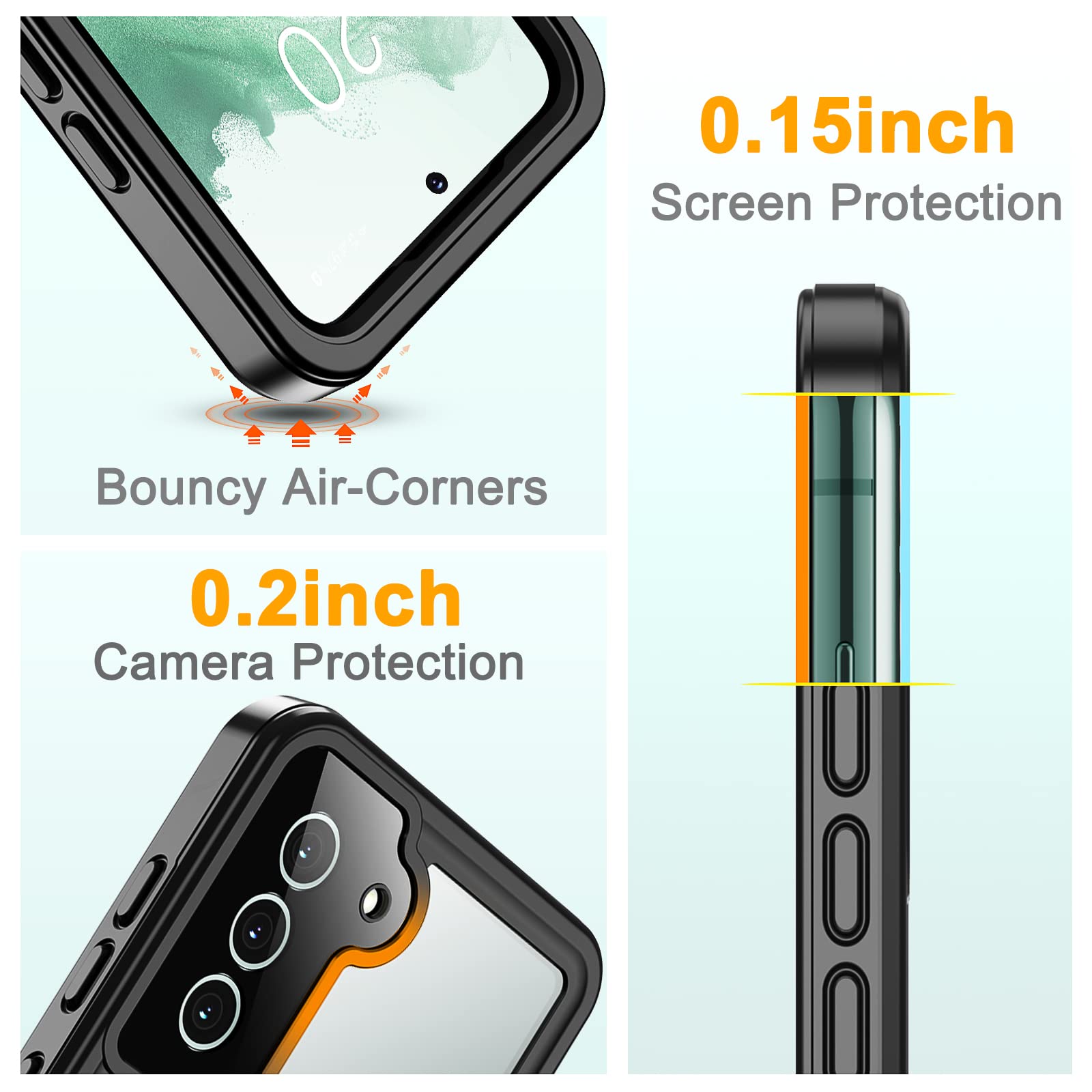 Foto 6 pulgar | Funda Impermeable Temdan Con Protector De Pantalla Para Samsung S22 De 6.1 Pulgadas - Venta Internacional.