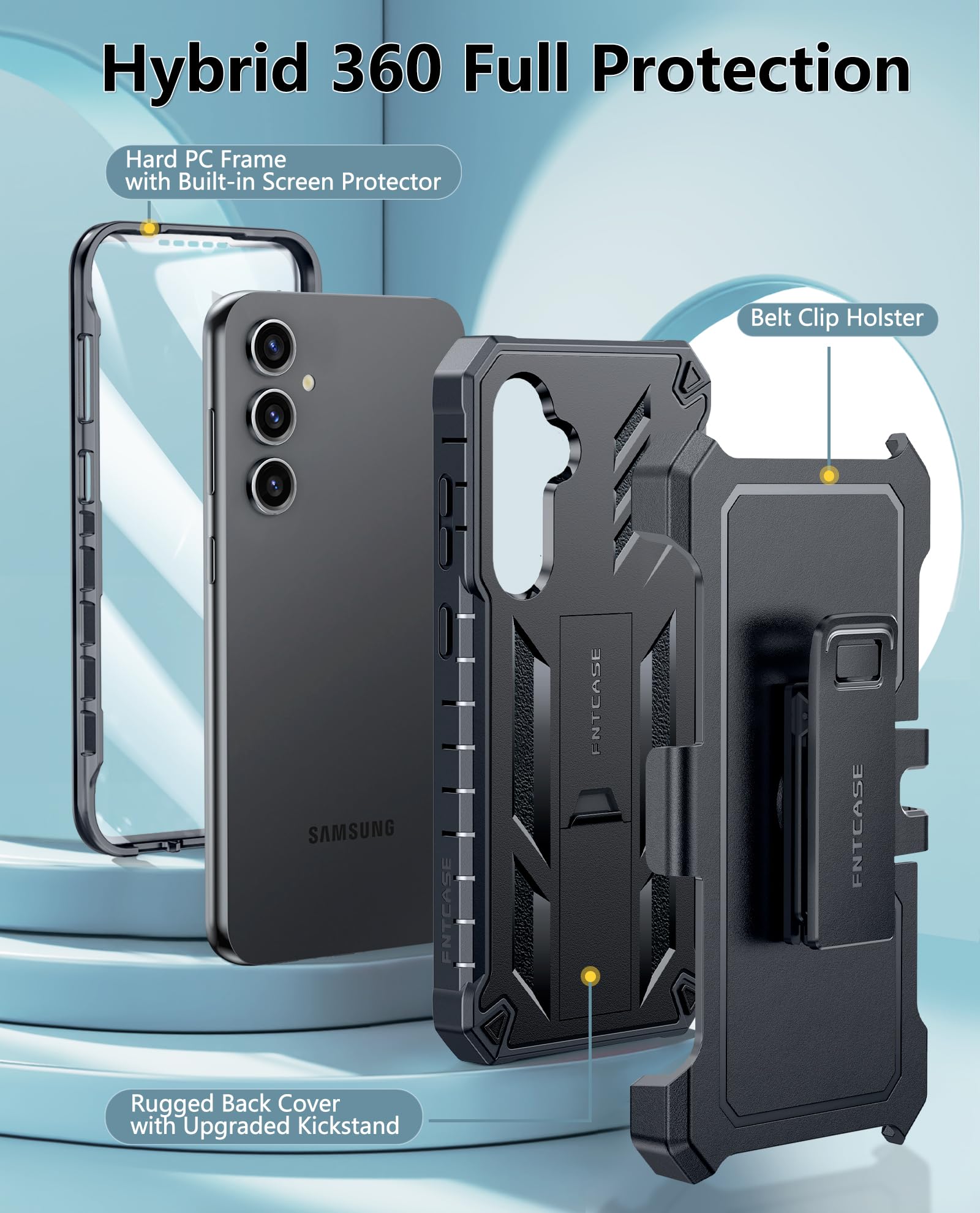 Foto 4 | Funda De Teléfono Fntcase Para Samsung Galaxy S24-fe Military Grade - Venta Internacional.