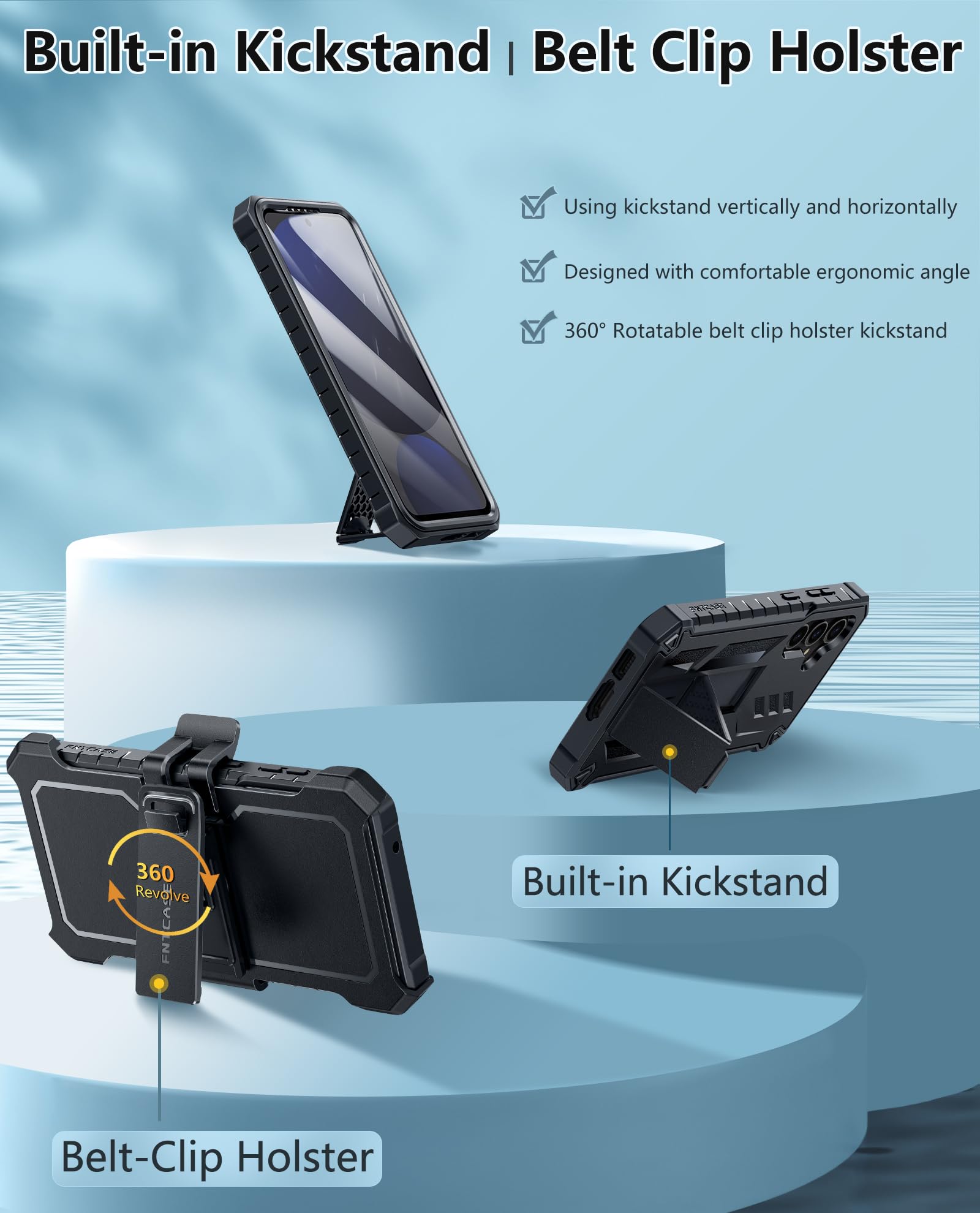 Foto 6 pulgar | Funda De Teléfono Fntcase Para Samsung Galaxy S24-fe Military Grade - Venta Internacional.