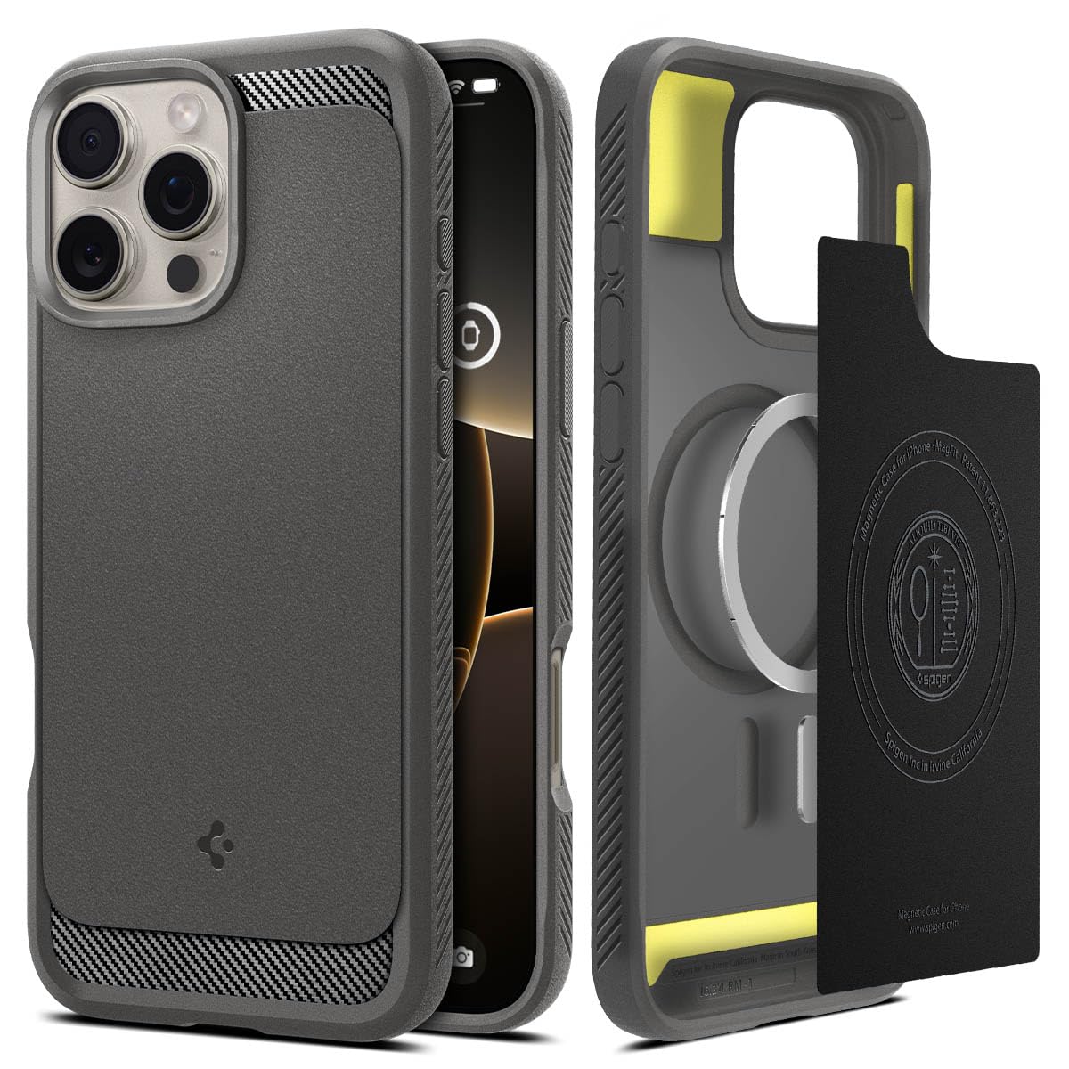 Foto 1 | Funda Spigen Rugged Armor Magfit Para Iphone 16 Pro, Color Gris - Venta Internacional.