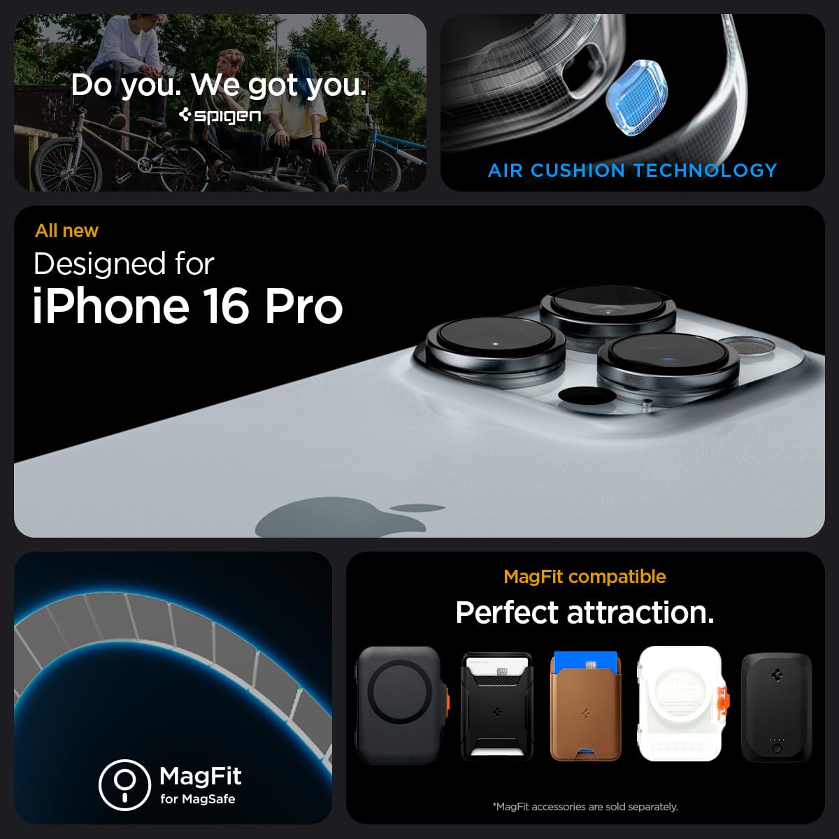 Foto 3 pulgar | Funda Spigen Rugged Armor Magfit Para Iphone 16 Pro, Color Gris - Venta Internacional.