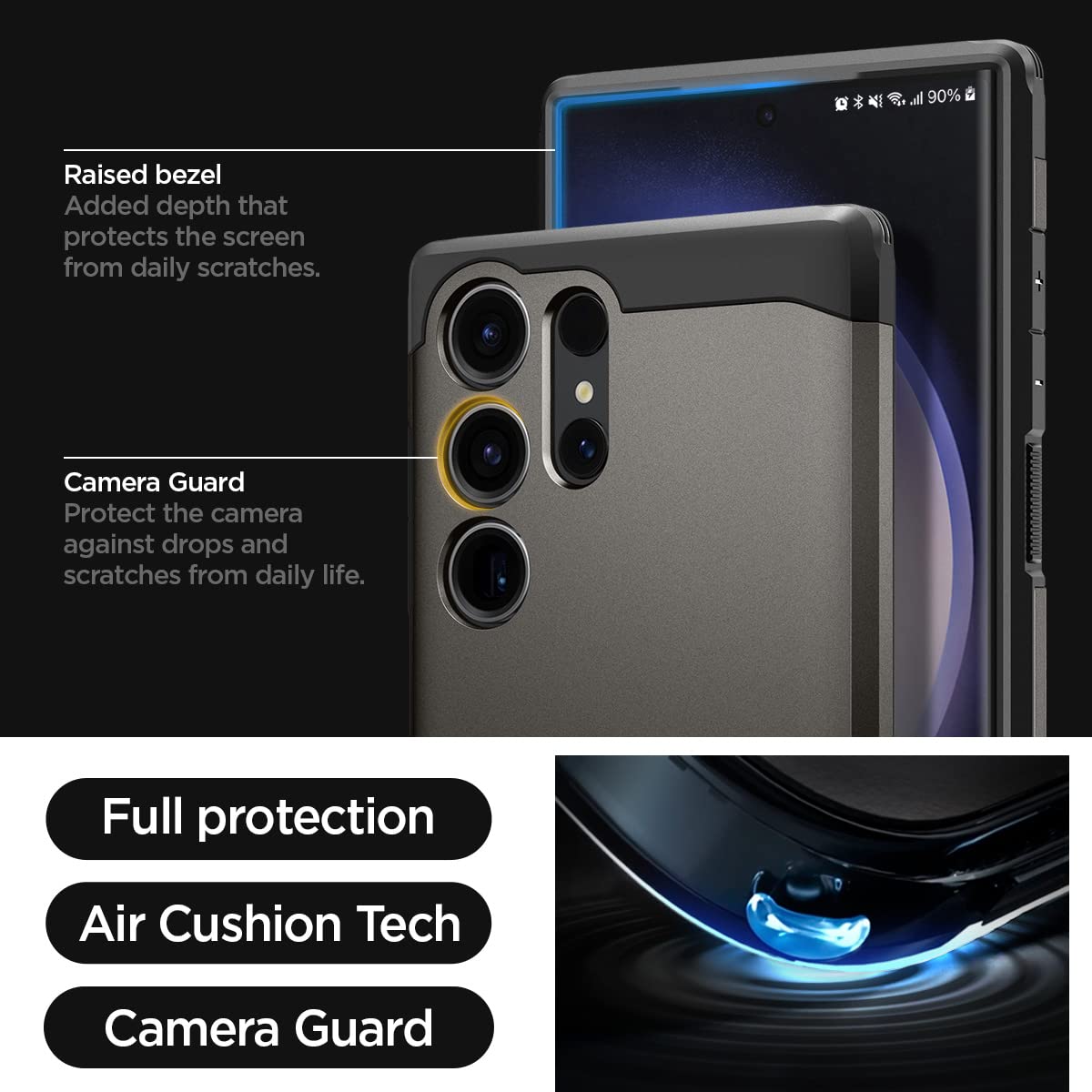 Foto 7 pulgar | Funda Spigen Tough Armor Para El Galaxy S23 Ultra Con Soporte - Venta Internacional.