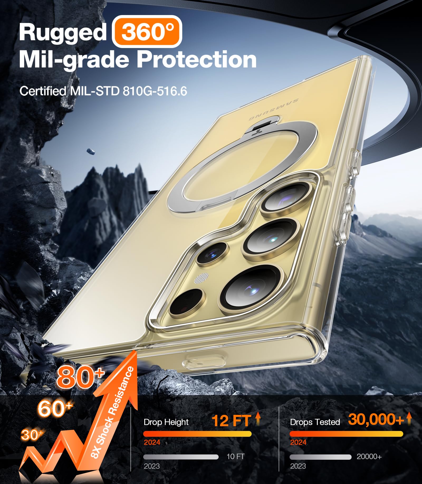 Foto 5 | Funda De Teléfono Torras Ostand Spin Con Soporte Para Samsung S24 Ultra - Venta Internacional.