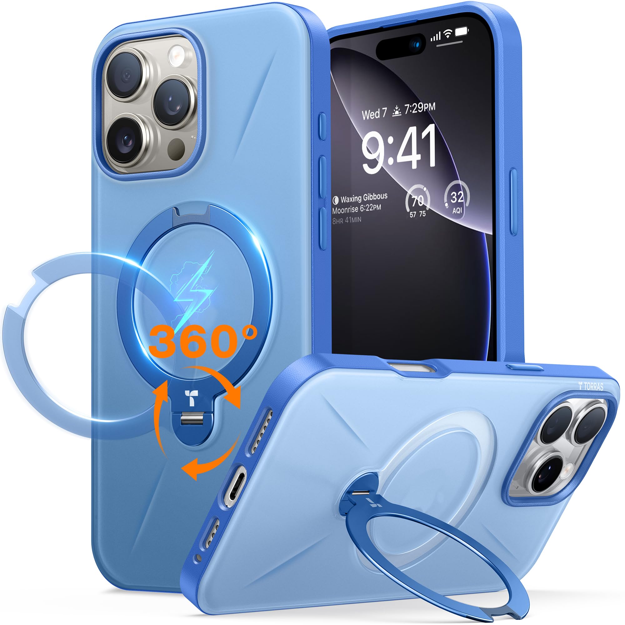 Funda Para Teléfono Torras 360° Con Soporte Magnético Para Iphone 16 Pro Max - Venta Internacional.
