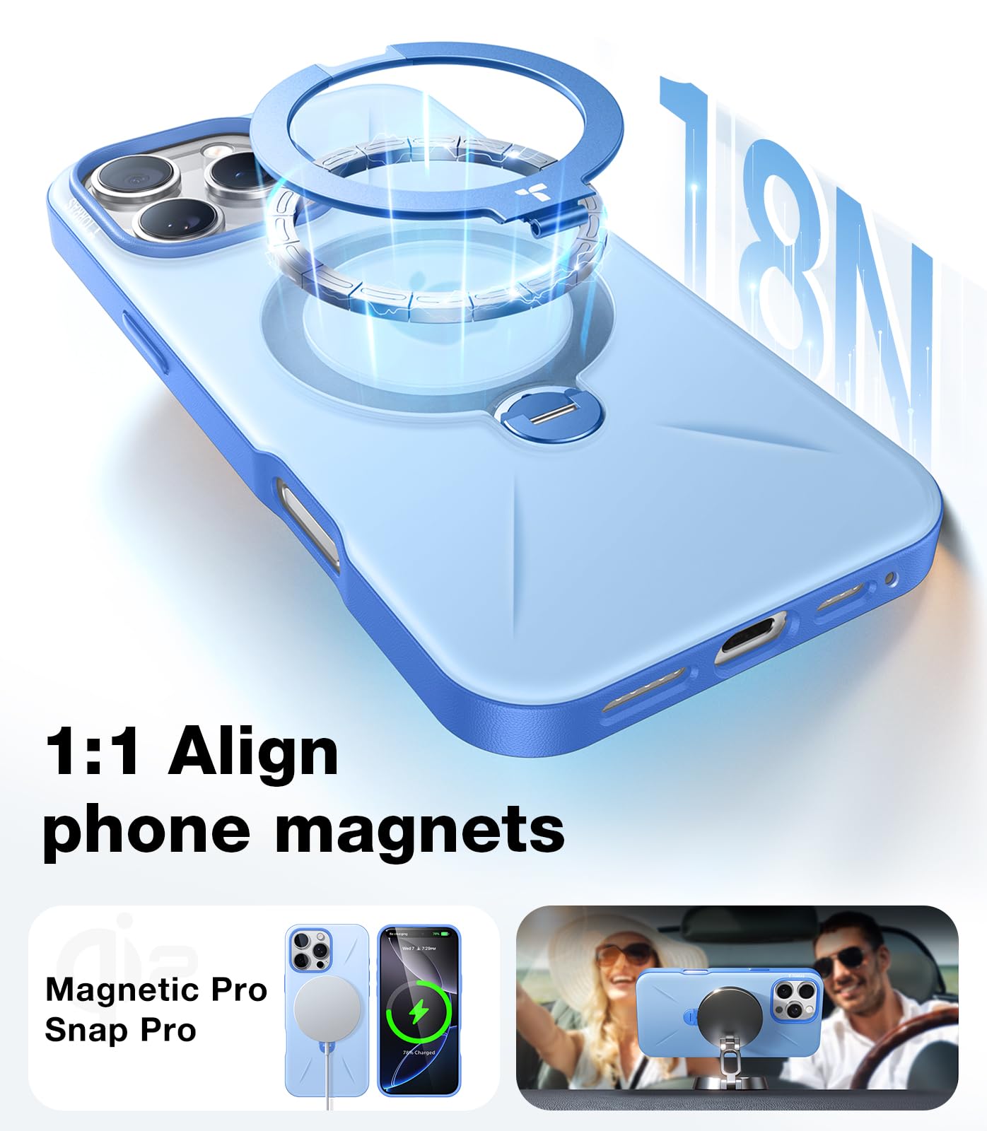 Foto 5 pulgar | Funda Para Teléfono Torras 360° Con Soporte Magnético Para Iphone 16 Pro Max - Venta Internacional.