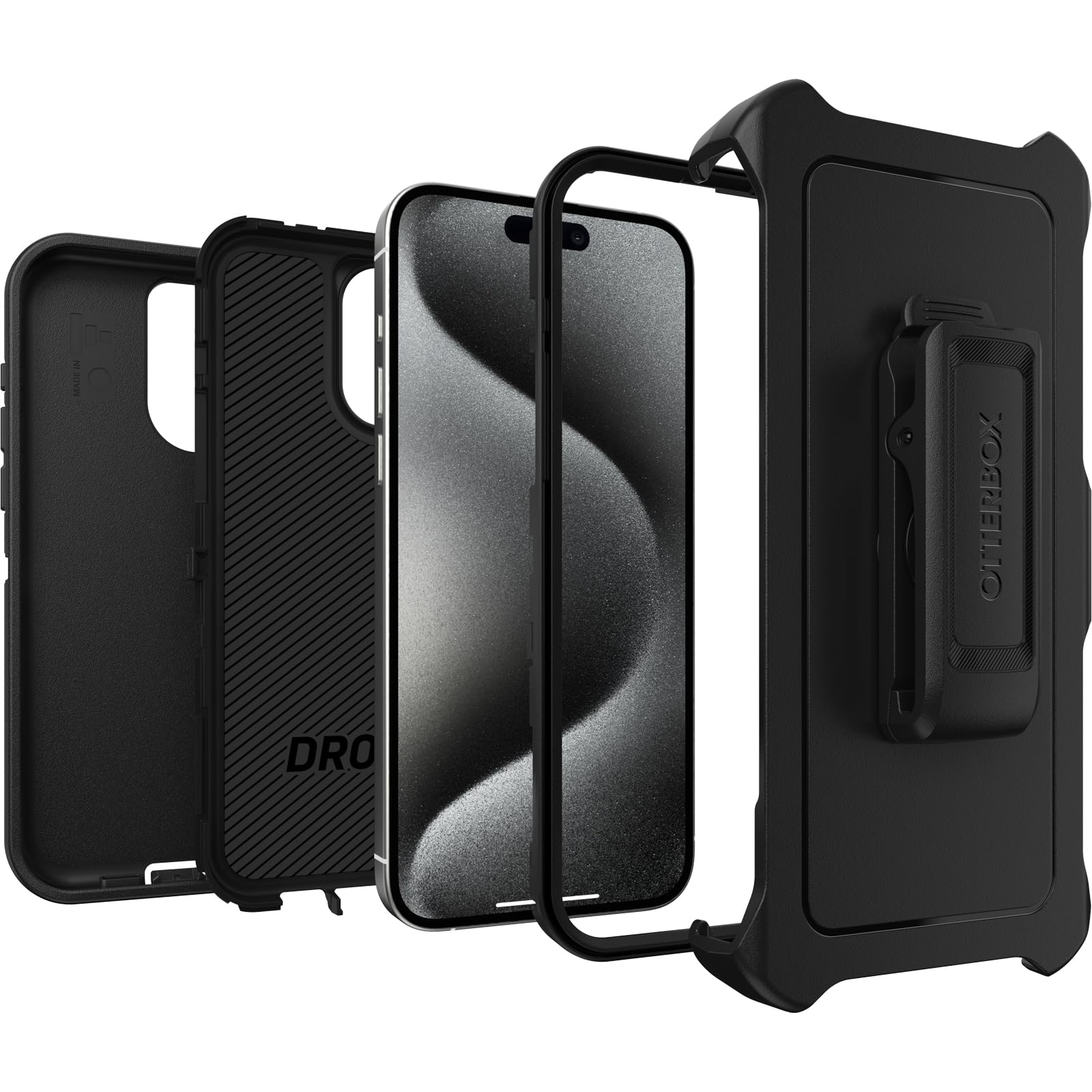 Foto 5 pulgar | Funda Otterbox Defender Series Para Iphone 15 Pro Max Negra - Venta Internacional.