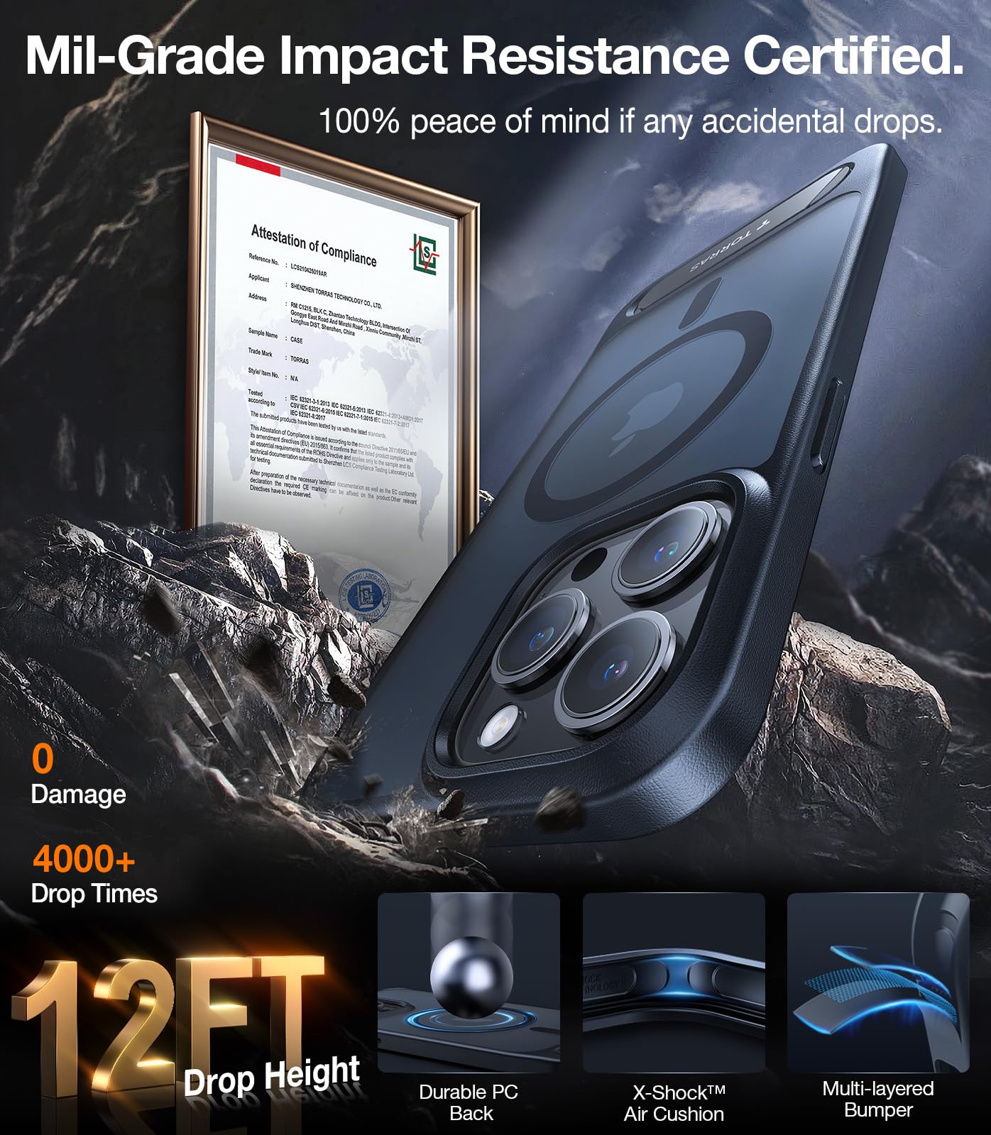 Foto 6 pulgar | Funda Para Teléfono Torras Strong Magnetic Stand Iphone 13 Pro Max - Venta Internacional.