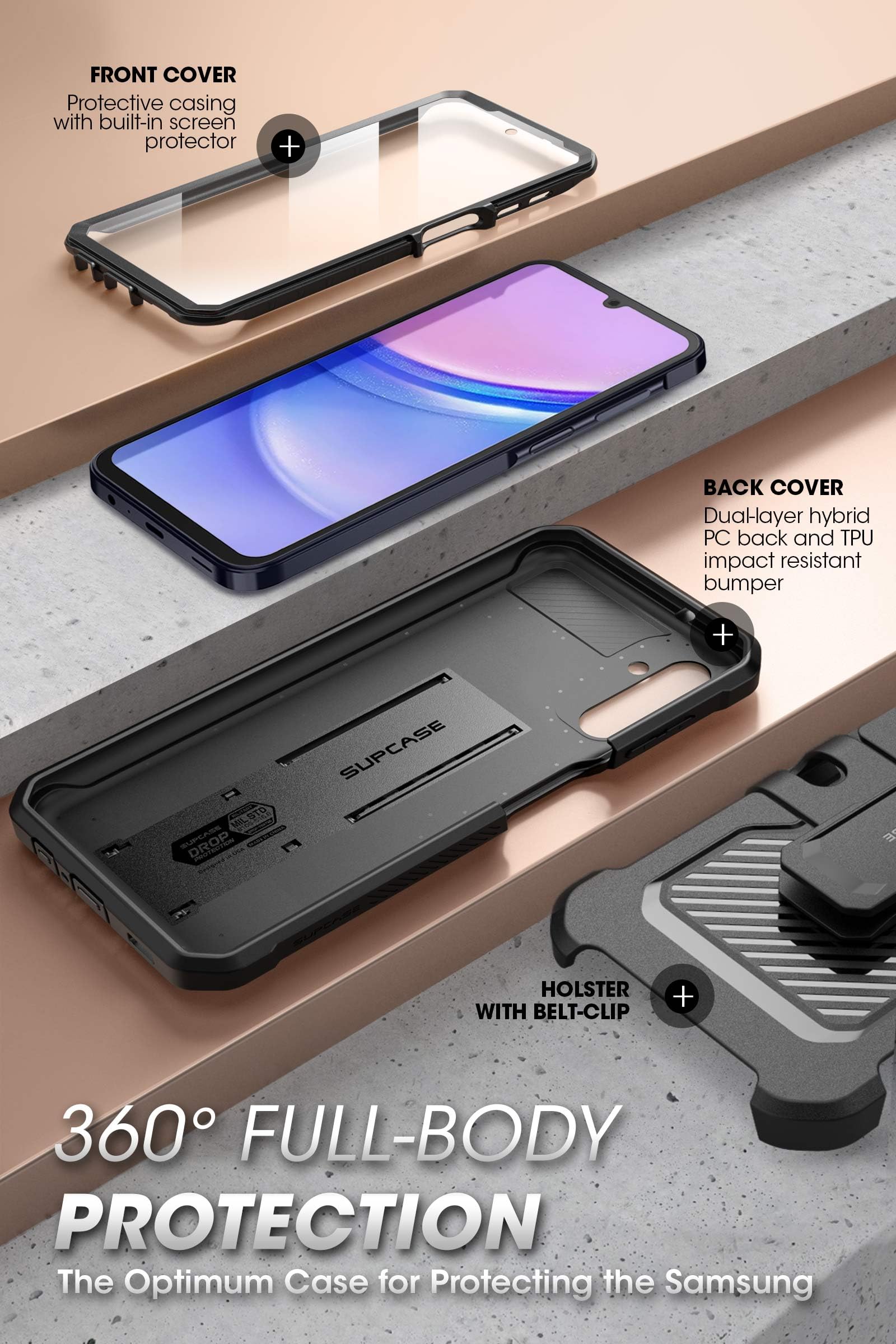 Foto 6 pulgar | Funda De Teléfono Supcase Unicorn Beetle Pro Para Samsung Galaxy A15 - Venta Internacional.