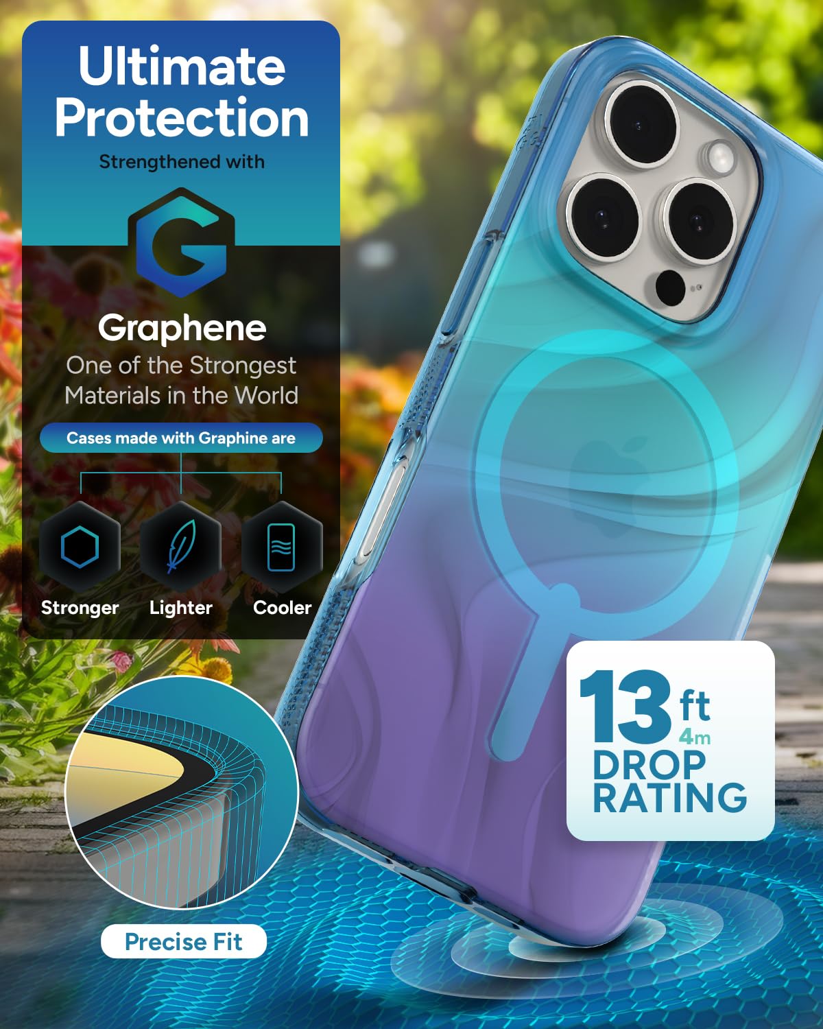 Foto 5 pulgar | Funda De Teléfono Zagg Milan Snap Para Iphone 16 Pro Que Cambia De Color - Venta Internacional.