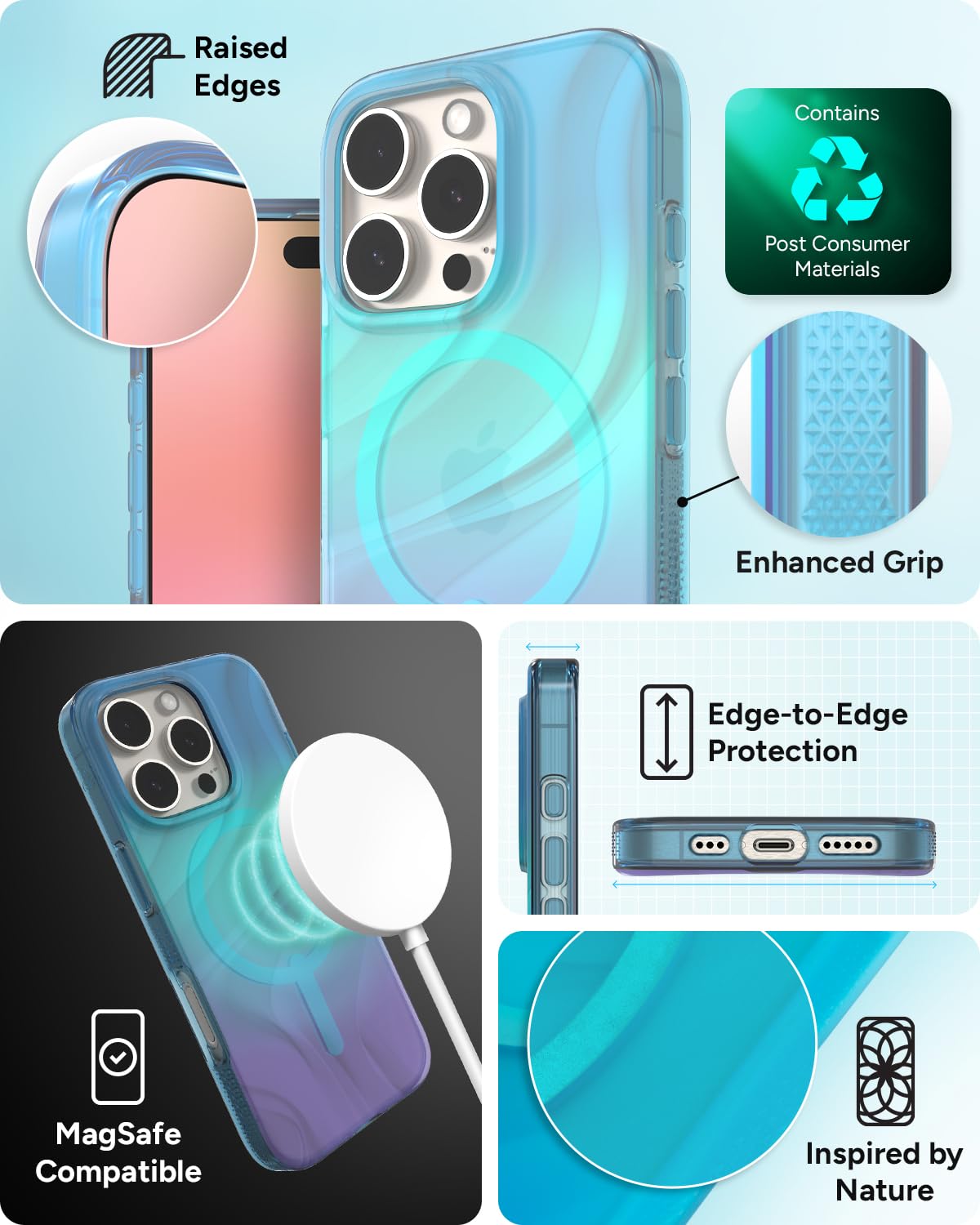 Foto 6 pulgar | Funda De Teléfono Zagg Milan Snap Para Iphone 16 Pro Que Cambia De Color - Venta Internacional.