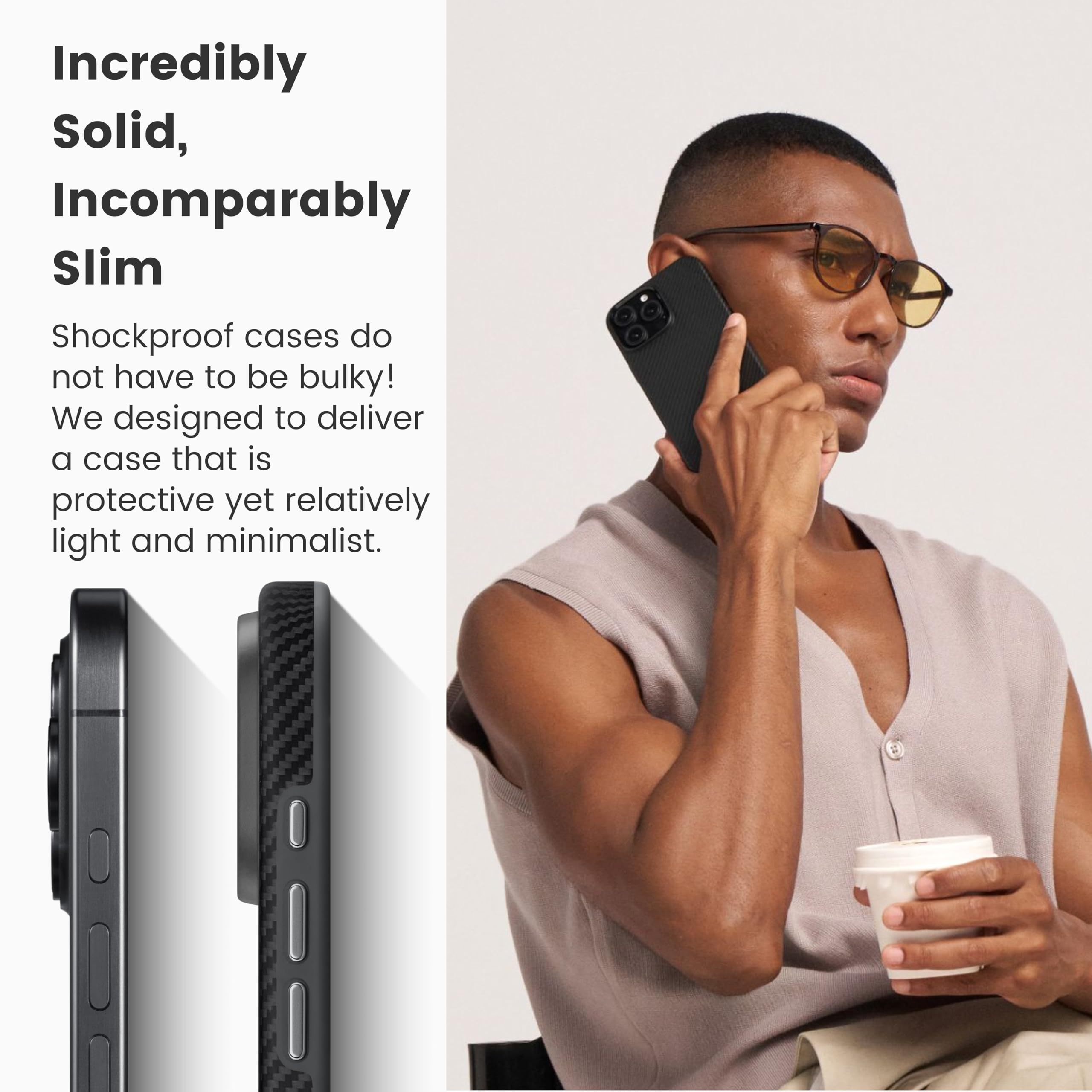 Foto 6 pulgar | Funda Pitaka Para Iphone 16 Pro Max Con Magsafe Negro/gris - Venta Internacional.