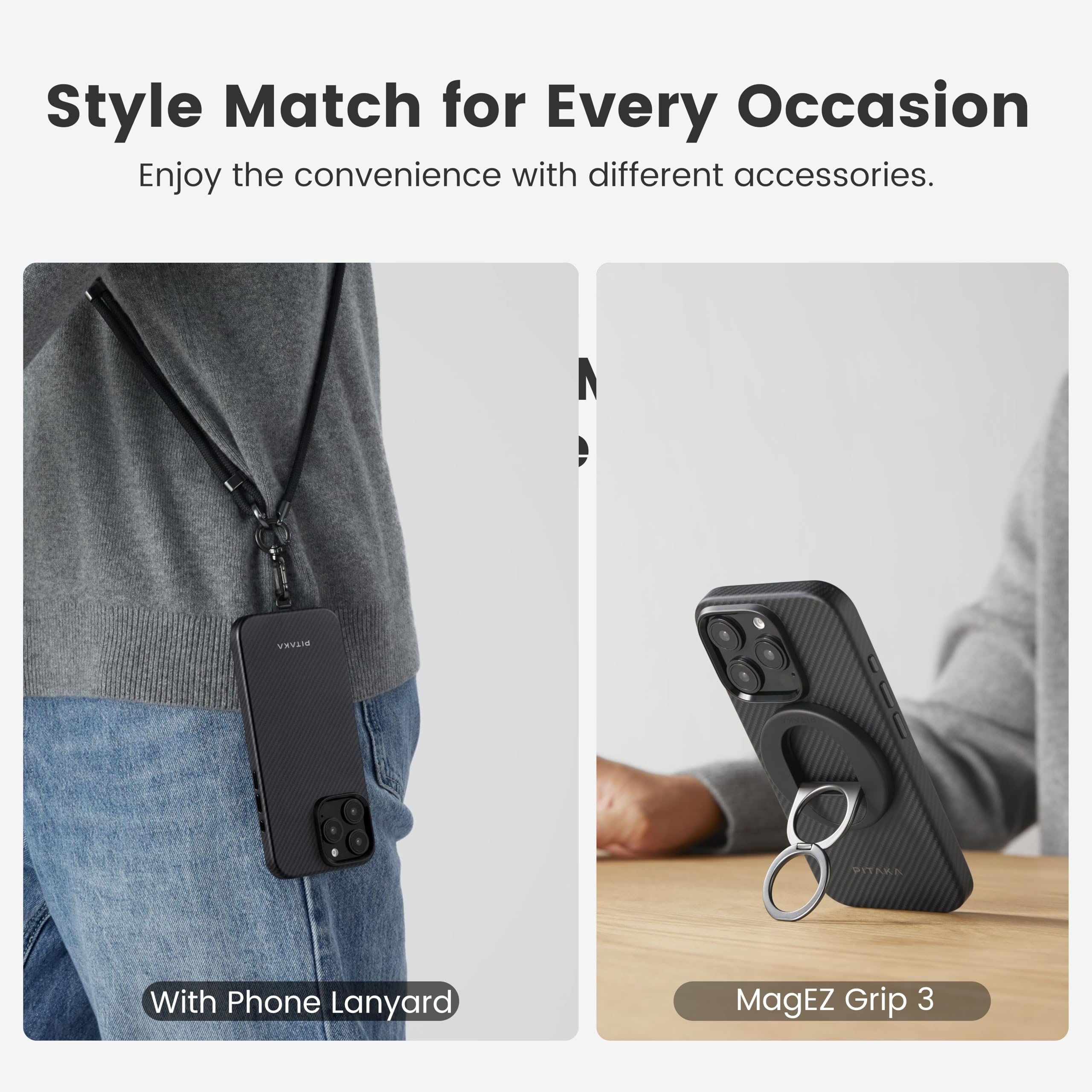 Foto 8 pulgar | Funda Pitaka Para Iphone 16 Pro Max Con Magsafe Negro/gris - Venta Internacional.