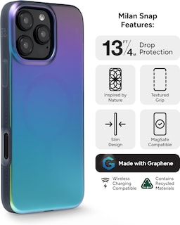 Foto 3 | Funda De Teléfono Zagg Milan Snap Para Iphone 16 Pro Max Que Cambia De Color - Venta Internacional.