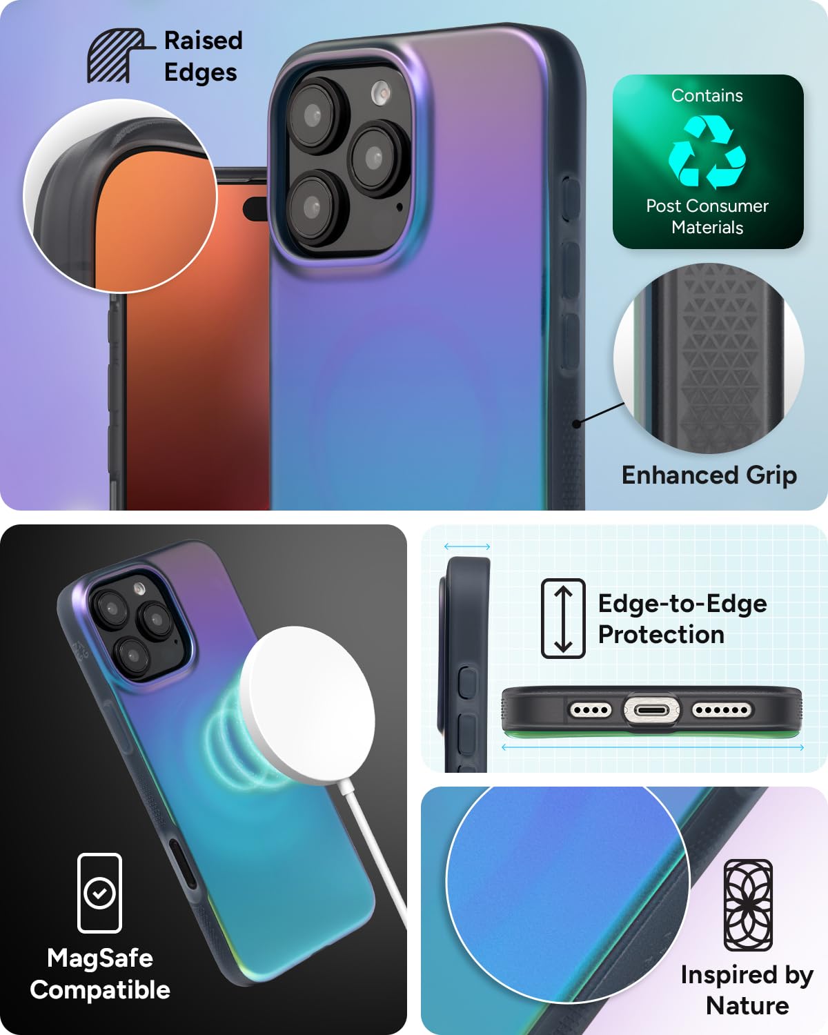 Foto 6 pulgar | Funda De Teléfono Zagg Milan Snap Para Iphone 16 Pro Max Que Cambia De Color - Venta Internacional.