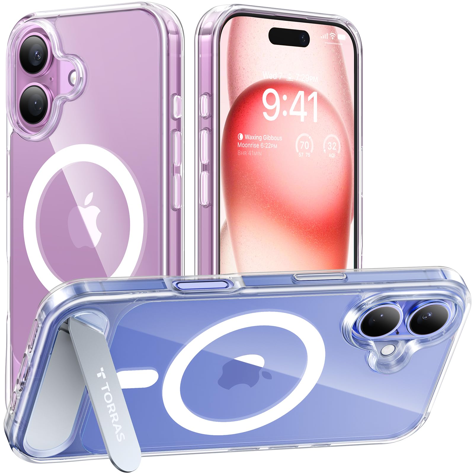 Foto 2 pulgar | Funda Para Teléfono Torras Strong Magnetic Stand Iphone 16, Transparente - Venta Internacional.
