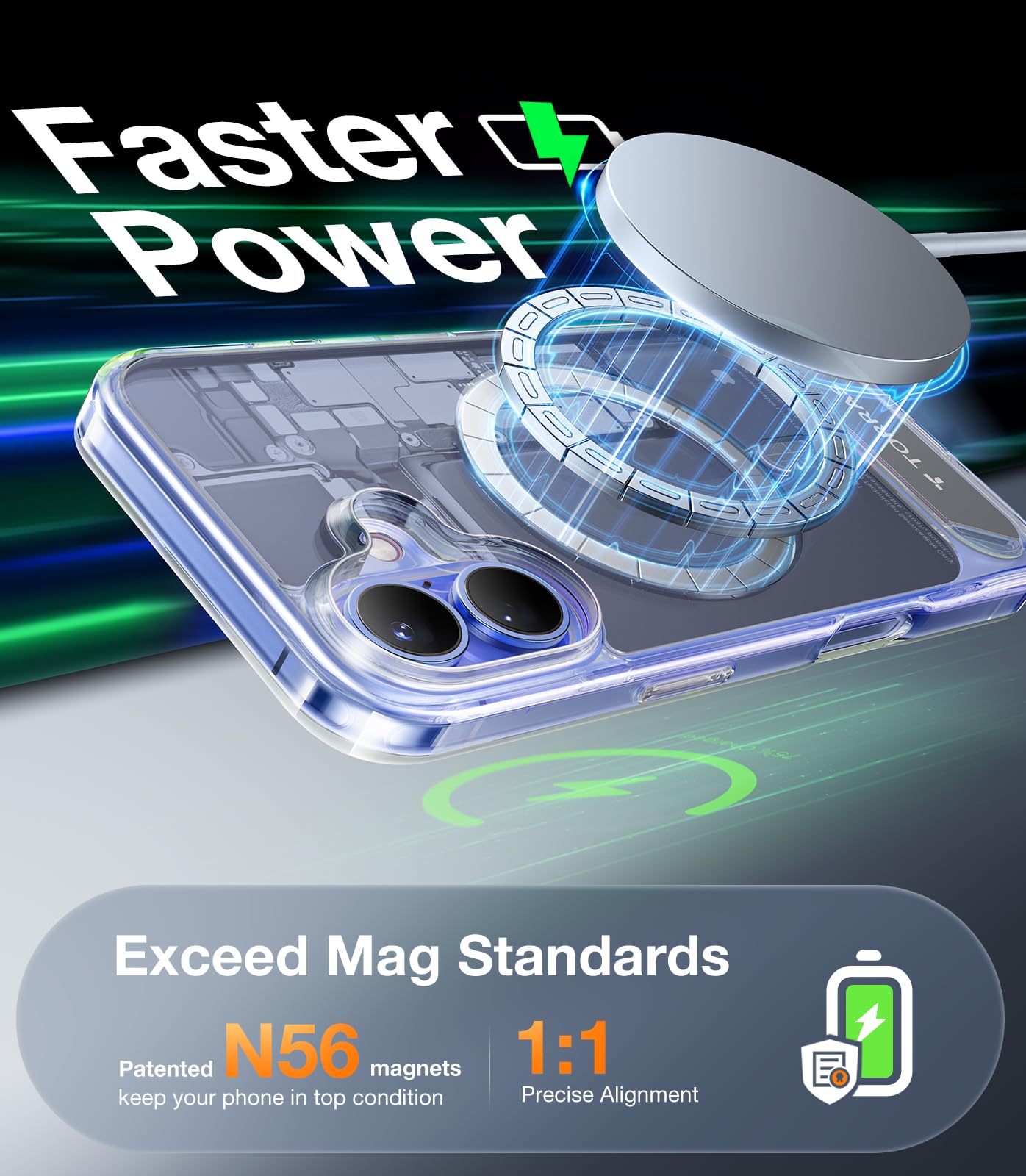 Foto 3 | Funda Para Teléfono Torras Strong Magnetic Stand Iphone 16, Transparente - Venta Internacional.