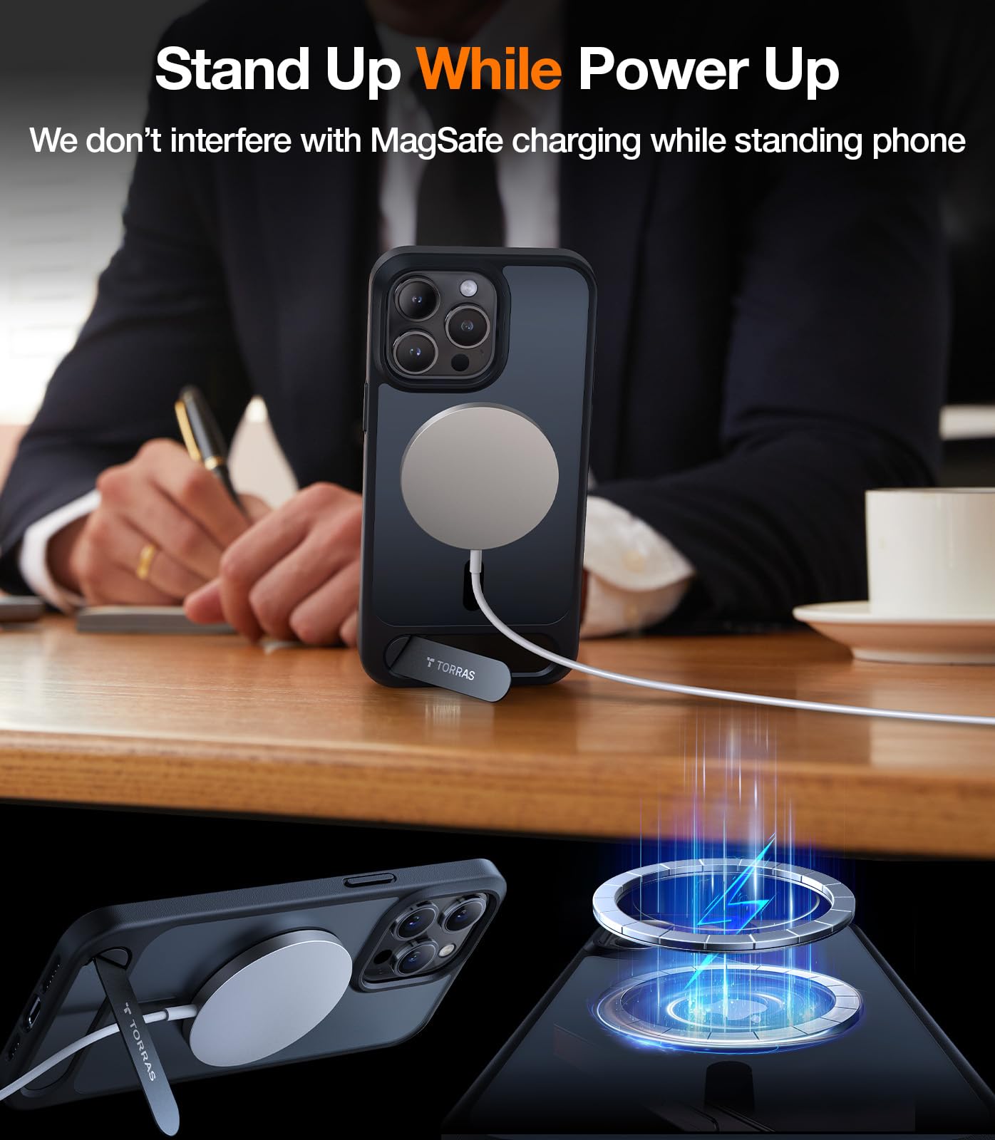 Foto 3 pulgar | Funda Para Teléfono Torras Con Soporte Magnético Mejorado Para Iphone 14 Pro, Negra - Venta Internacional.