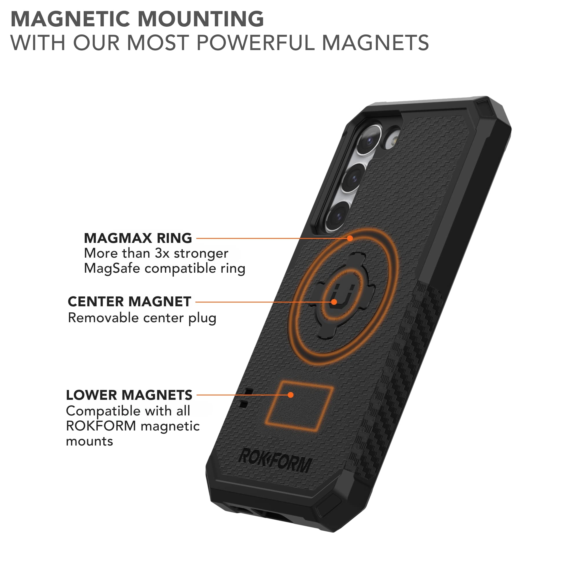 Foto 5 pulgar | Funda Rokform Para Galaxy S23 Plus, Resistente, Magnética, Con Cierre Giratorio, Color Negro - Venta Internacional.