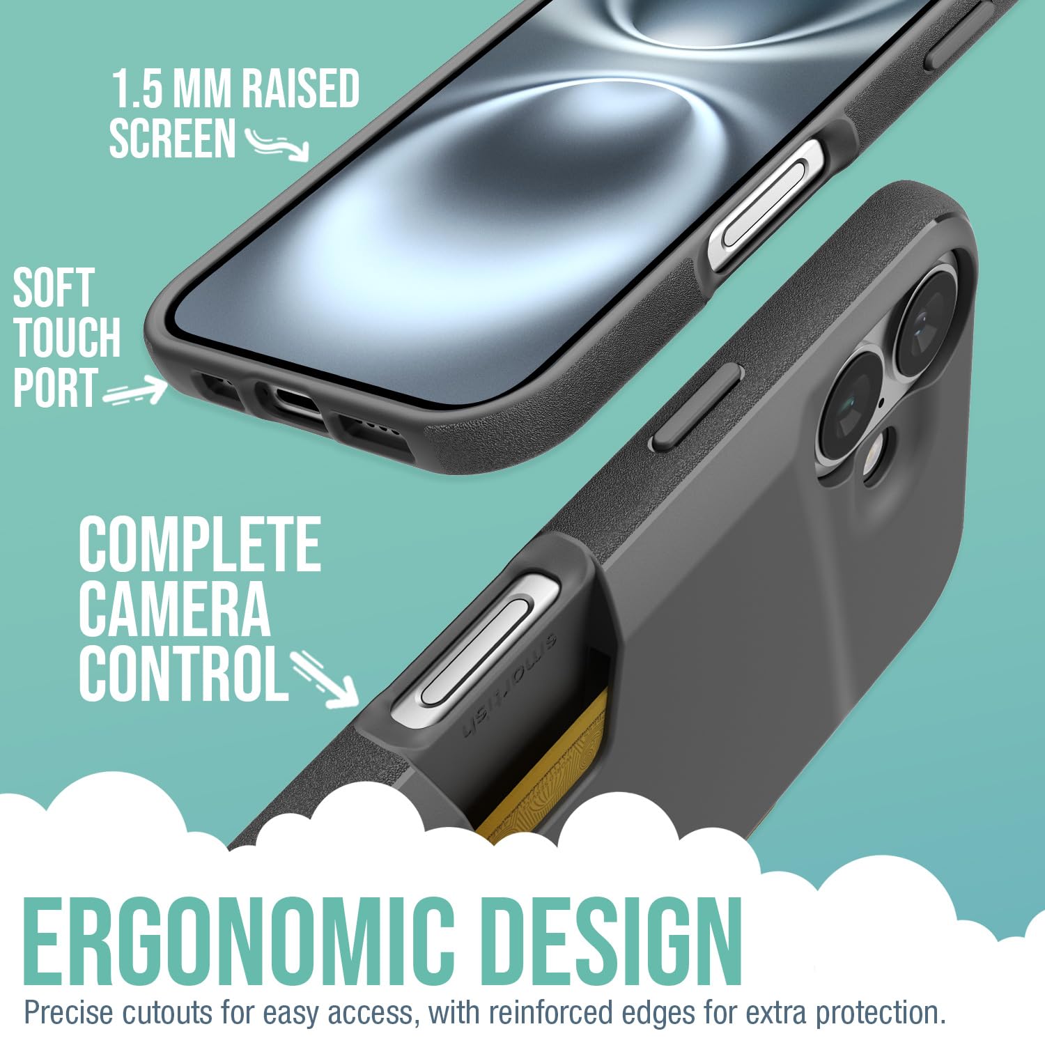 Foto 3 | Funda Tipo Cartera Smartish  Para Iphone 16 Wallet Slayer Vol. 1, Negra - Venta Internacional.