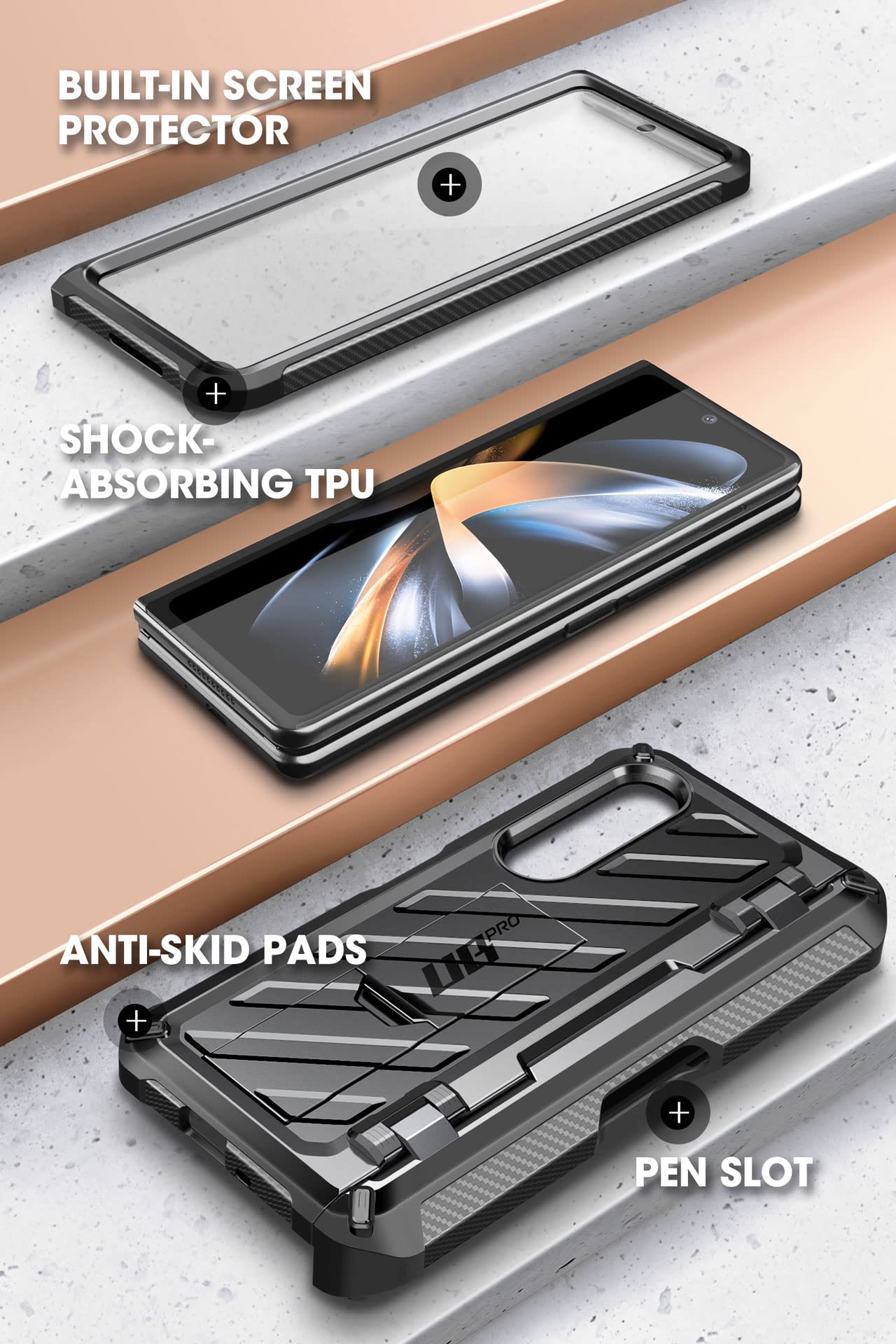 Foto 5 pulgar | Funda De Teléfono Supcase Unicorn Beetle Pro Para Samsung Fold 4 - Venta Internacional.
