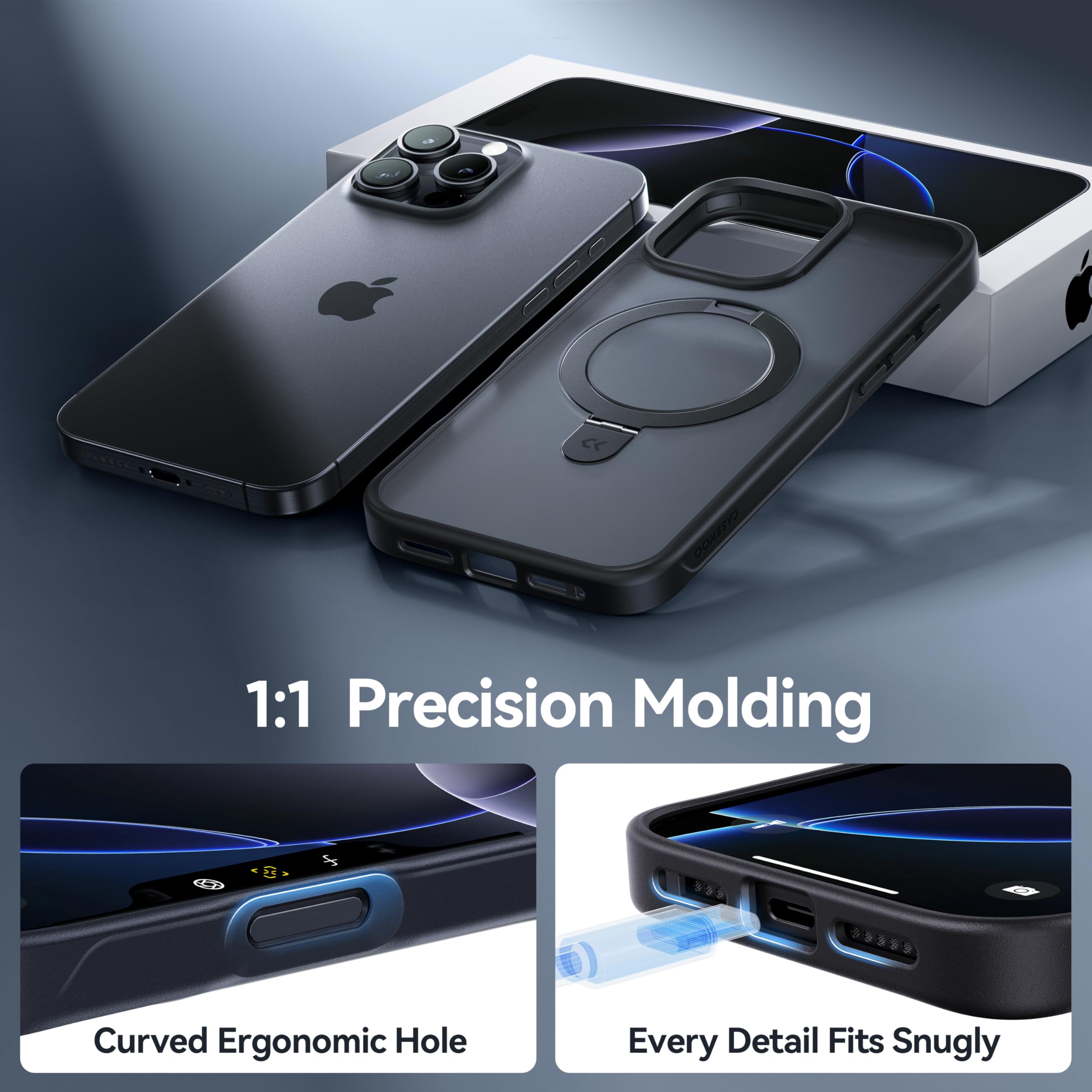 Foto 8 pulgar | Funda De Teléfono Casekoo Diseñada Para Iphone 16 Pro Con Soporte - Venta Internacional.