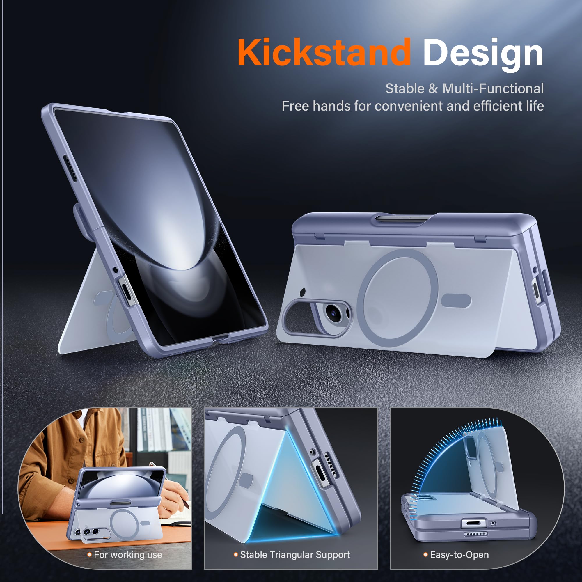 Foto 3 pulgar | Funda Mobosi Para Samsung Galaxy Z Fold 5 Con S Pen Azul - Venta Internacional.