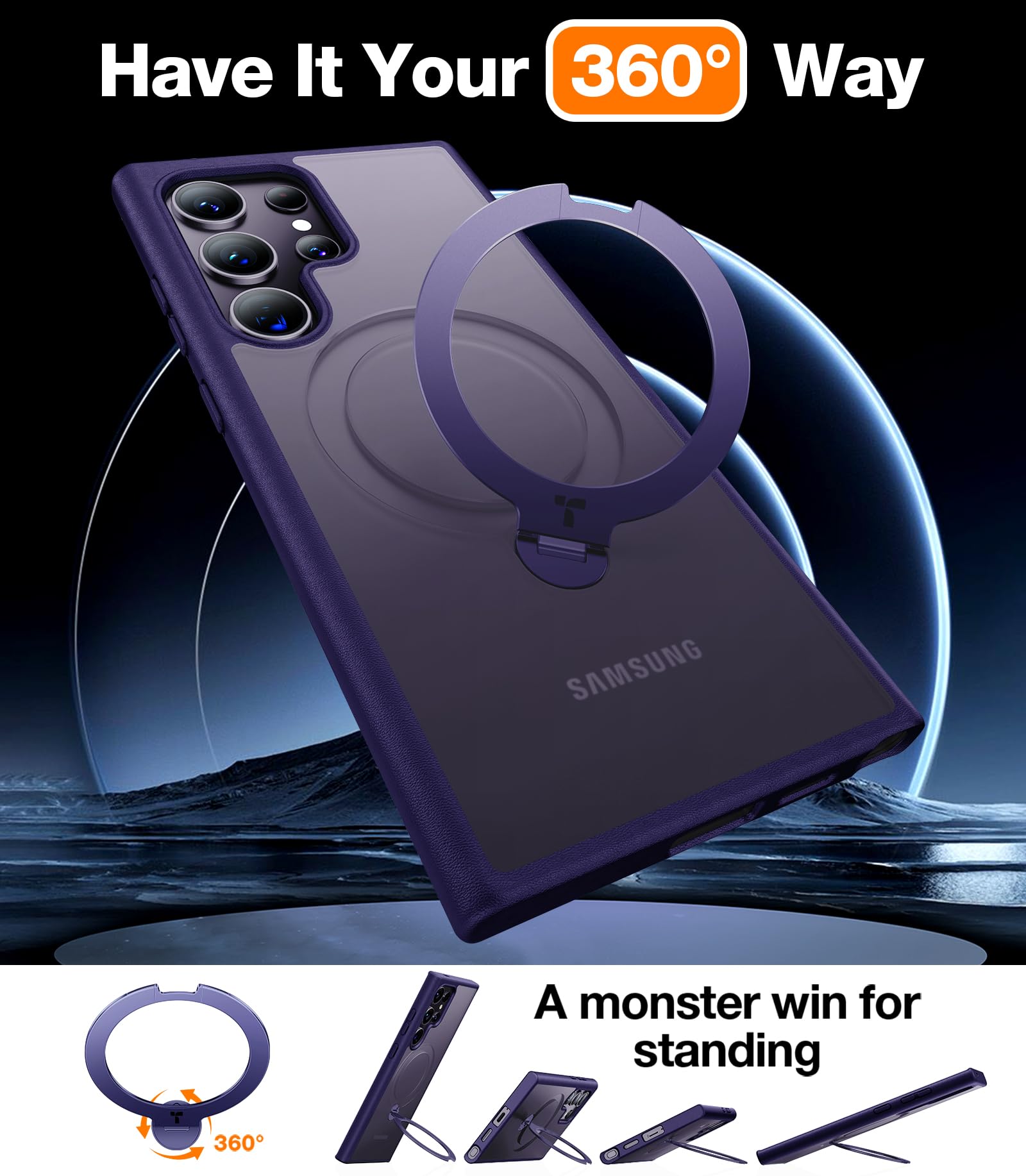 Foto 2 | Funda Para Teléfono Torras 360° Spin Con Soporte Magnético Samsung S24 Ultra - Venta Internacional.