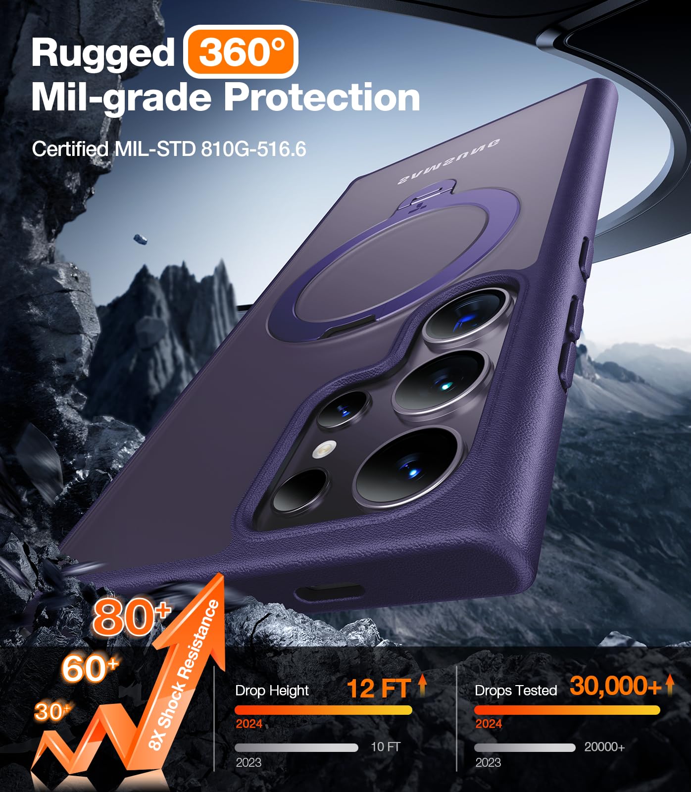 Foto 5 | Funda Para Teléfono Torras 360° Spin Con Soporte Magnético Samsung S24 Ultra - Venta Internacional.