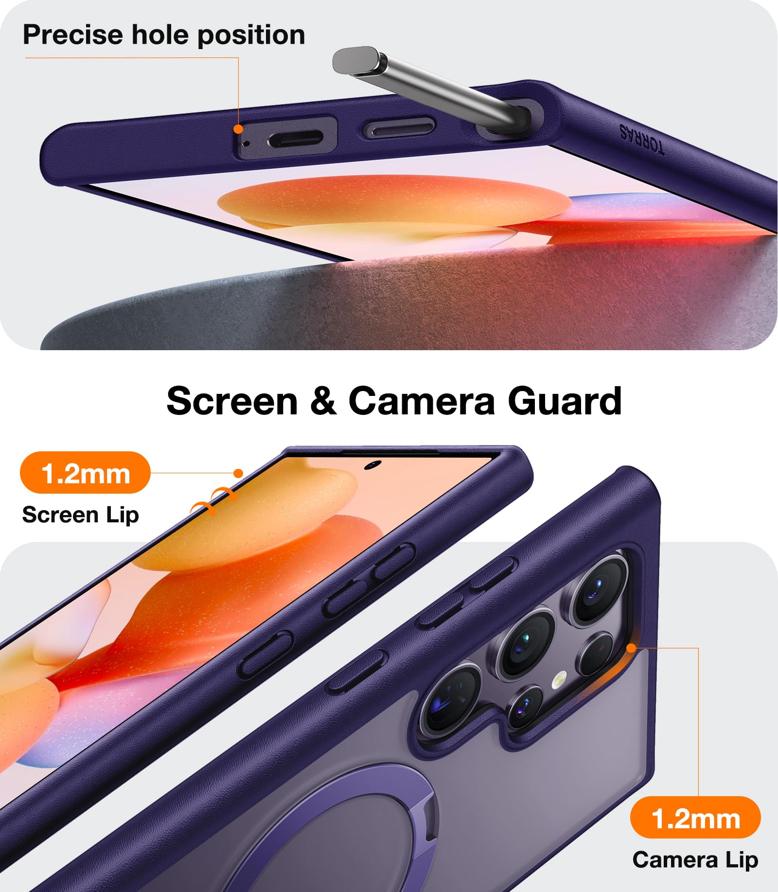 Foto 6 | Funda Para Teléfono Torras 360° Spin Con Soporte Magnético Samsung S24 Ultra - Venta Internacional.
