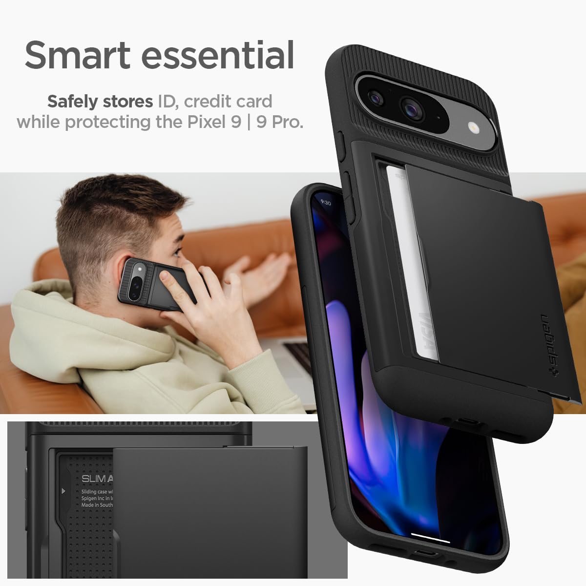 Foto 4 pulgar | Funda Spigen Slim Amor Cs Para Pixel 9/pixel 9 Pro (2024), Color Negro - Venta Internacional.