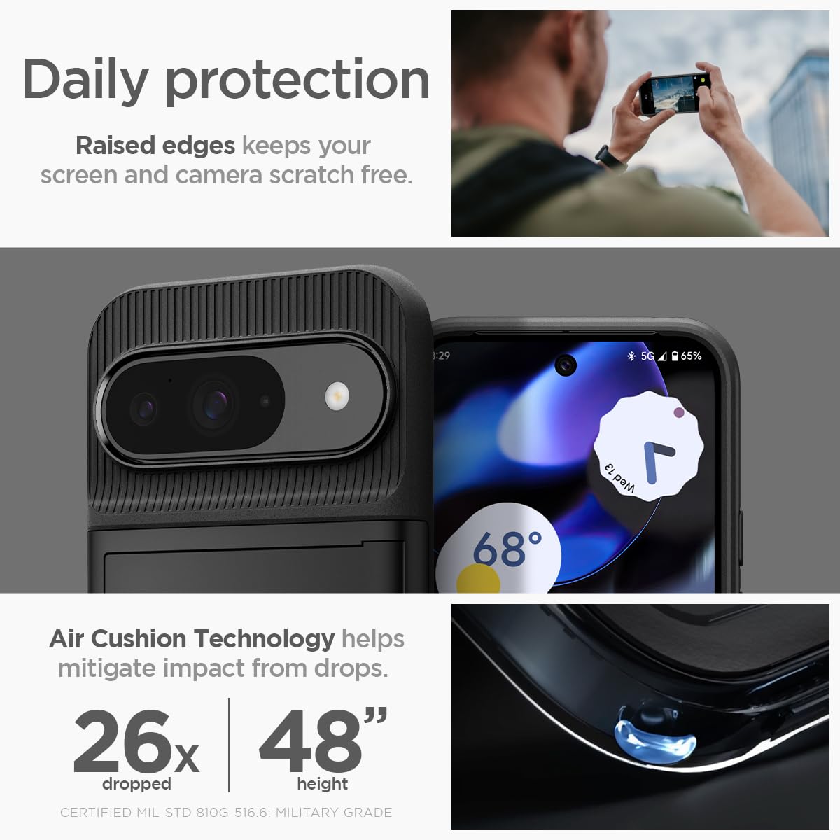 Foto 5 pulgar | Funda Spigen Slim Amor Cs Para Pixel 9/pixel 9 Pro (2024), Color Negro - Venta Internacional.