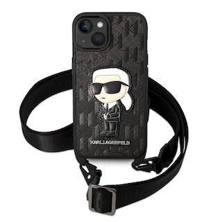 Foto 2 | Funda Karl Monograma Crossbody Para Iphone 15 - Negra