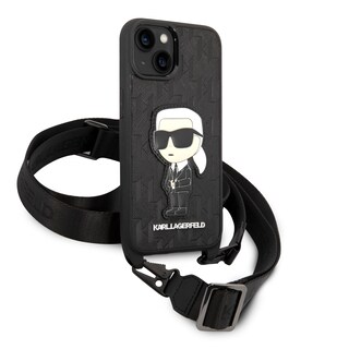 Foto 3 | Funda Karl Monograma Crossbody Para Iphone 15 - Negra