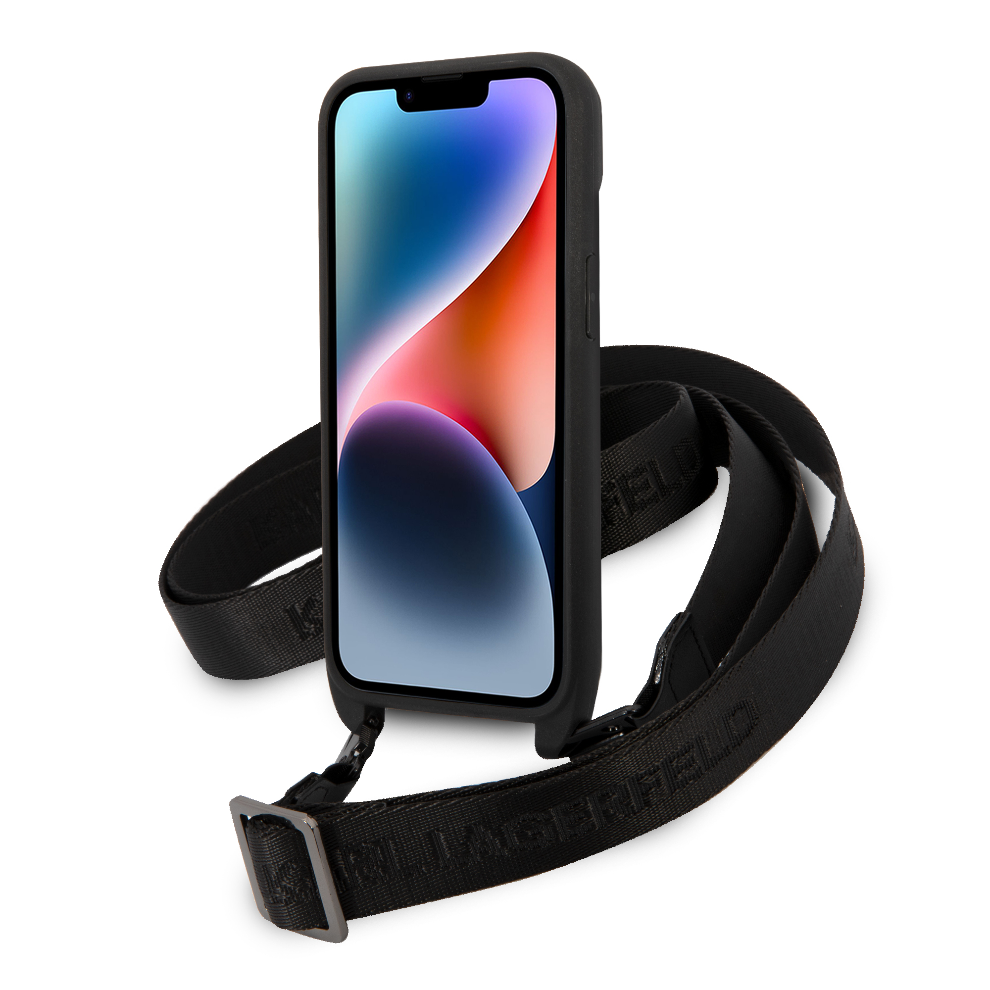 Foto 5 pulgar | Funda Karl Monograma Crossbody Para Iphone 15 - Negra