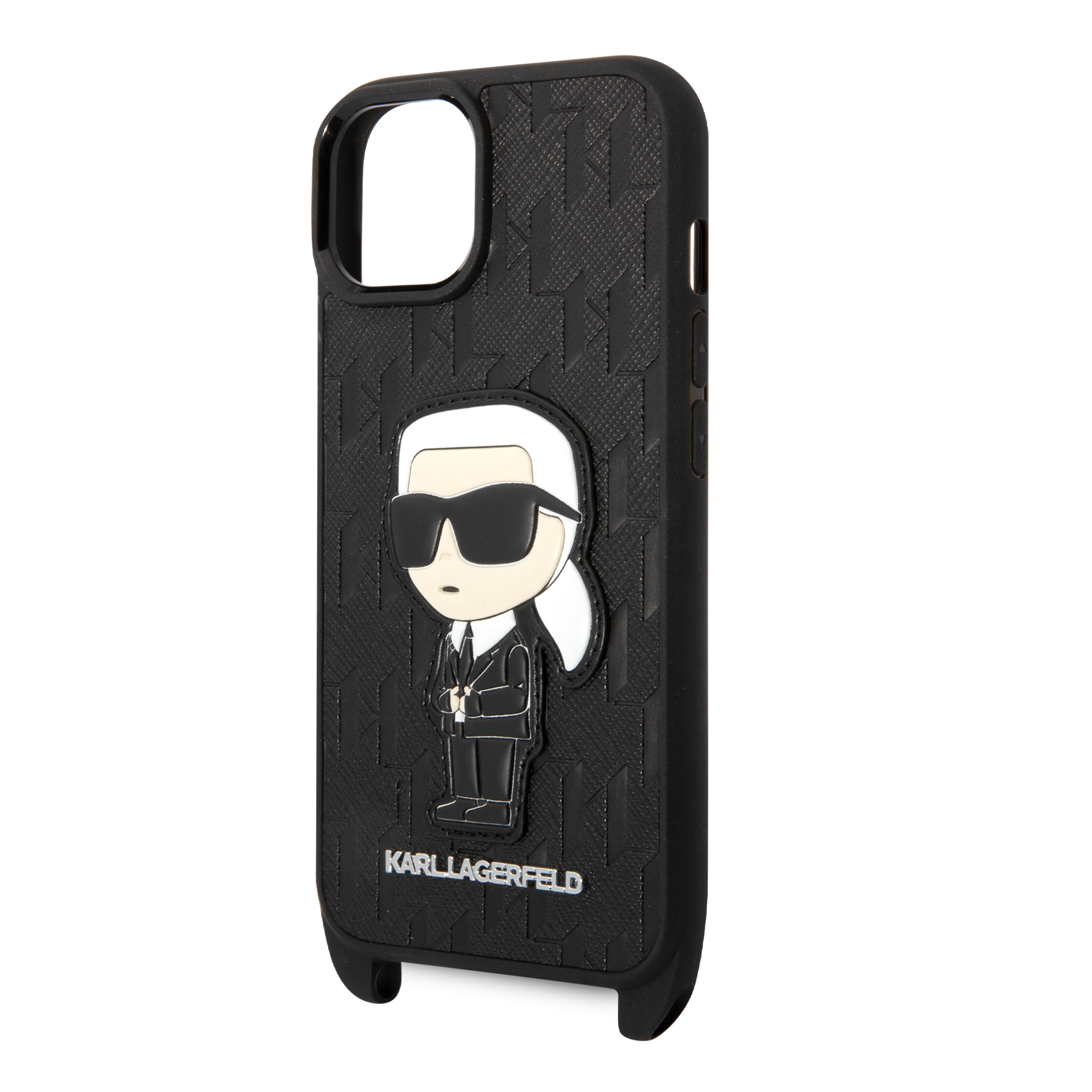 Foto 6 pulgar | Funda Karl Monograma Crossbody Para Iphone 15 - Negra