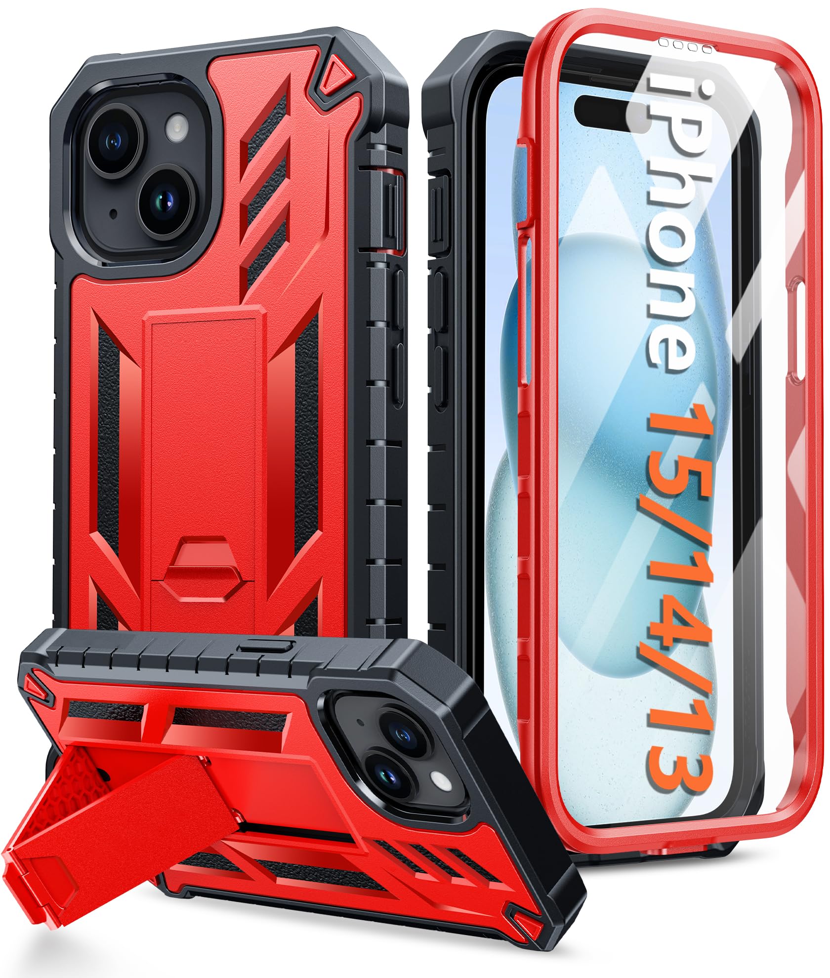 Foto 1 | Funda De Teléfono Fntcase Para Iphone 15, Color Rojo De Grado Militar De 6.1 Pulgadas - Venta Internacional.