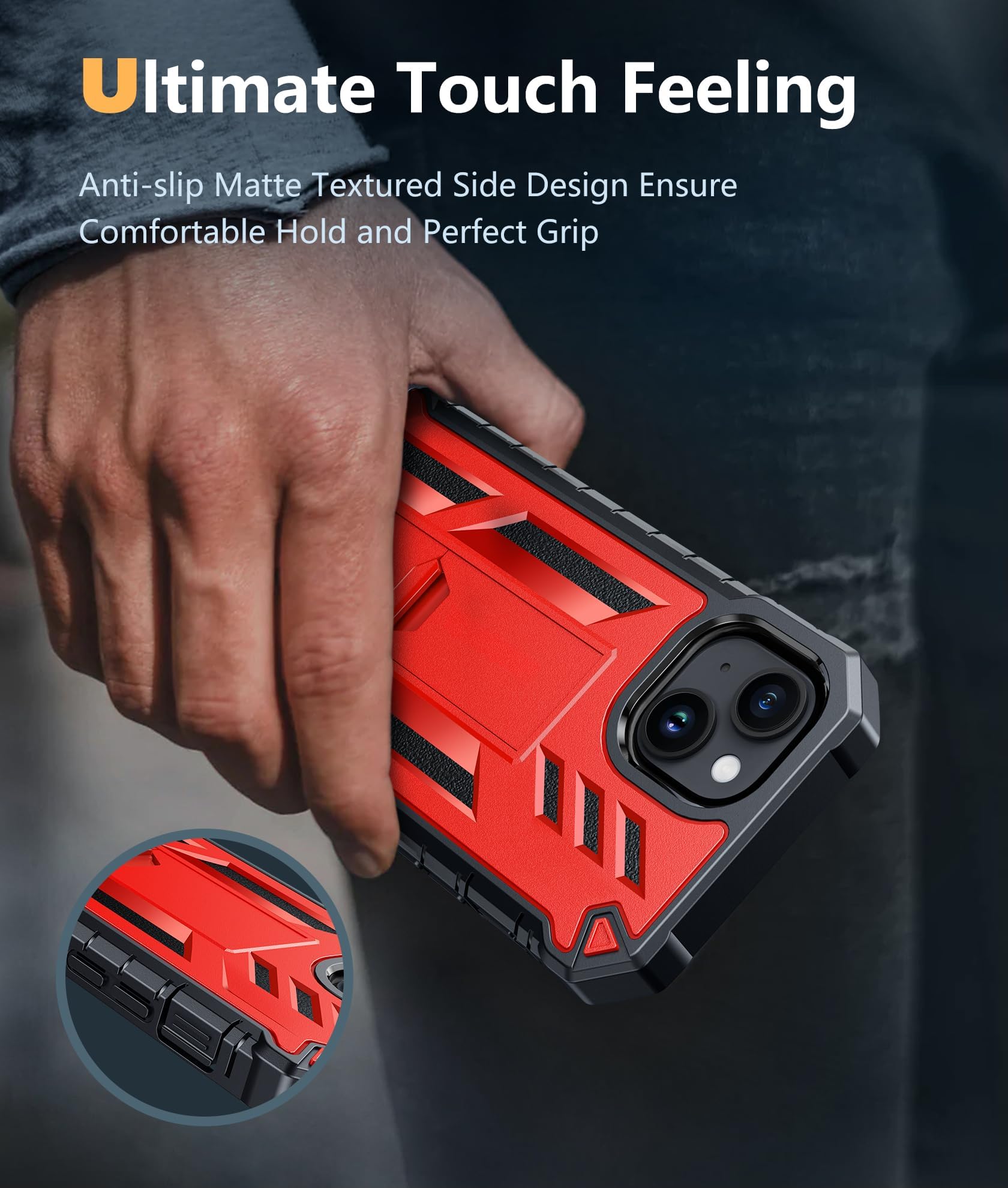 Foto 7 | Funda De Teléfono Fntcase Para Iphone 15, Color Rojo De Grado Militar De 6.1 Pulgadas - Venta Internacional.
