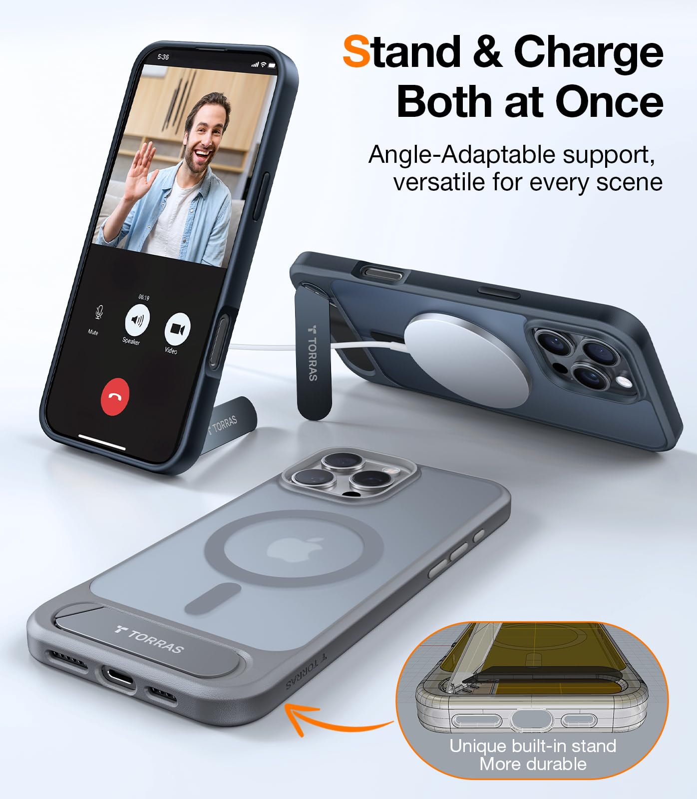 Foto 2 | Funda Para Teléfono Torras Strong Magnetic Stand Iphone 16 Pro Max - Venta Internacional.