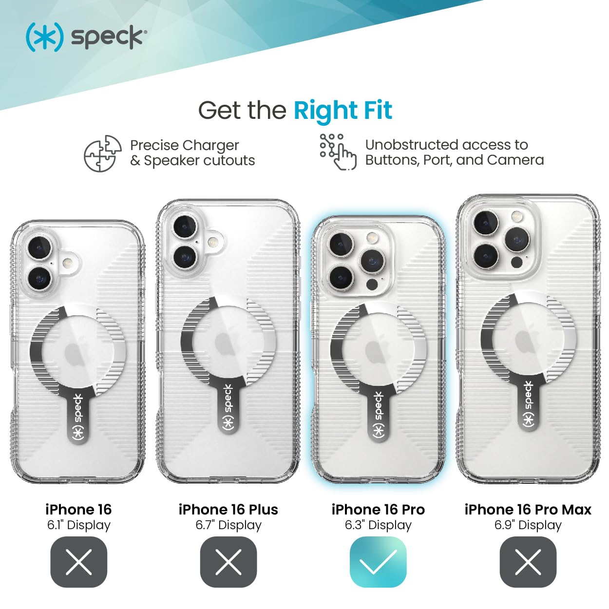 Foto 4 pulgar | Funda De Teléfono Speck Clear Gemshell Para Iphone 16 Pro - Venta Internacional.