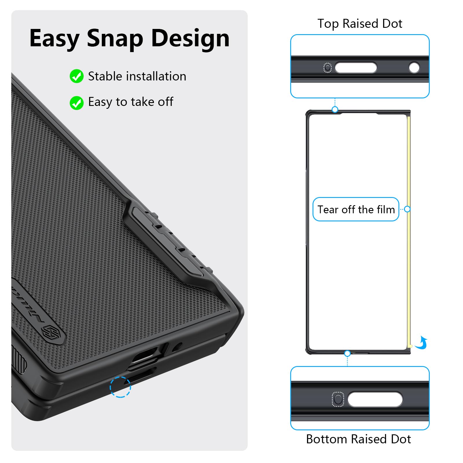 Foto 7 pulgar | Funda Nillkin Super Frosted Shield Para Samsung Galaxy Z Fold 6 Con Protector De Pantalla - Venta Internacional.