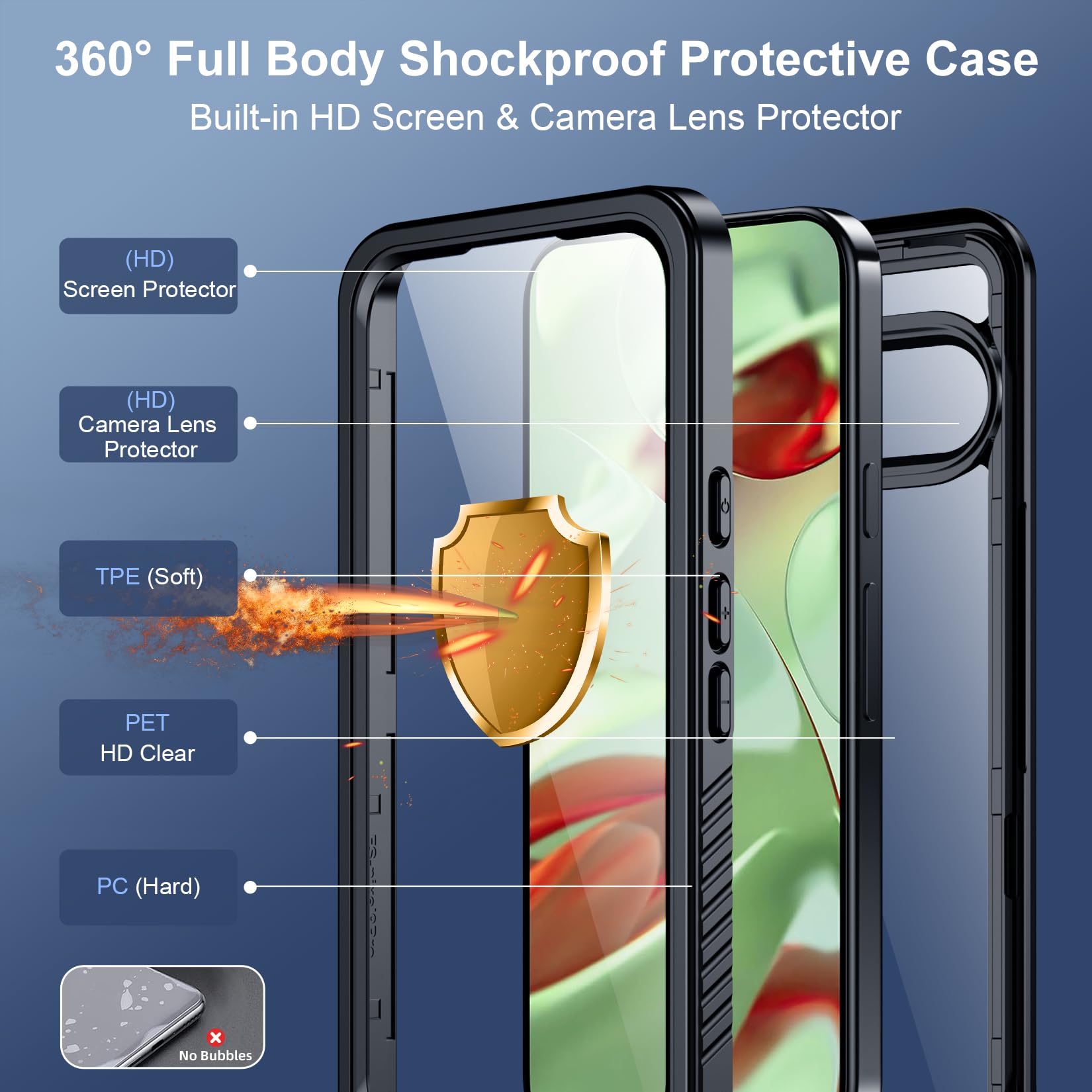Foto 5 pulgar | Funda Spidercase Impermeable 360° De Cuerpo Completo Para Google Pixel 9 - Venta Internacional.