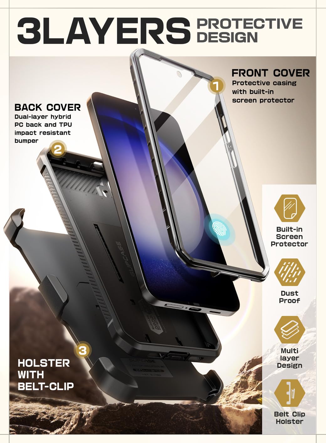 Foto 5 pulgar | Funda Para Teléfono Supcase Unicorn Beetle Pro Para Samsung Galaxy S24 - Venta Internacional.
