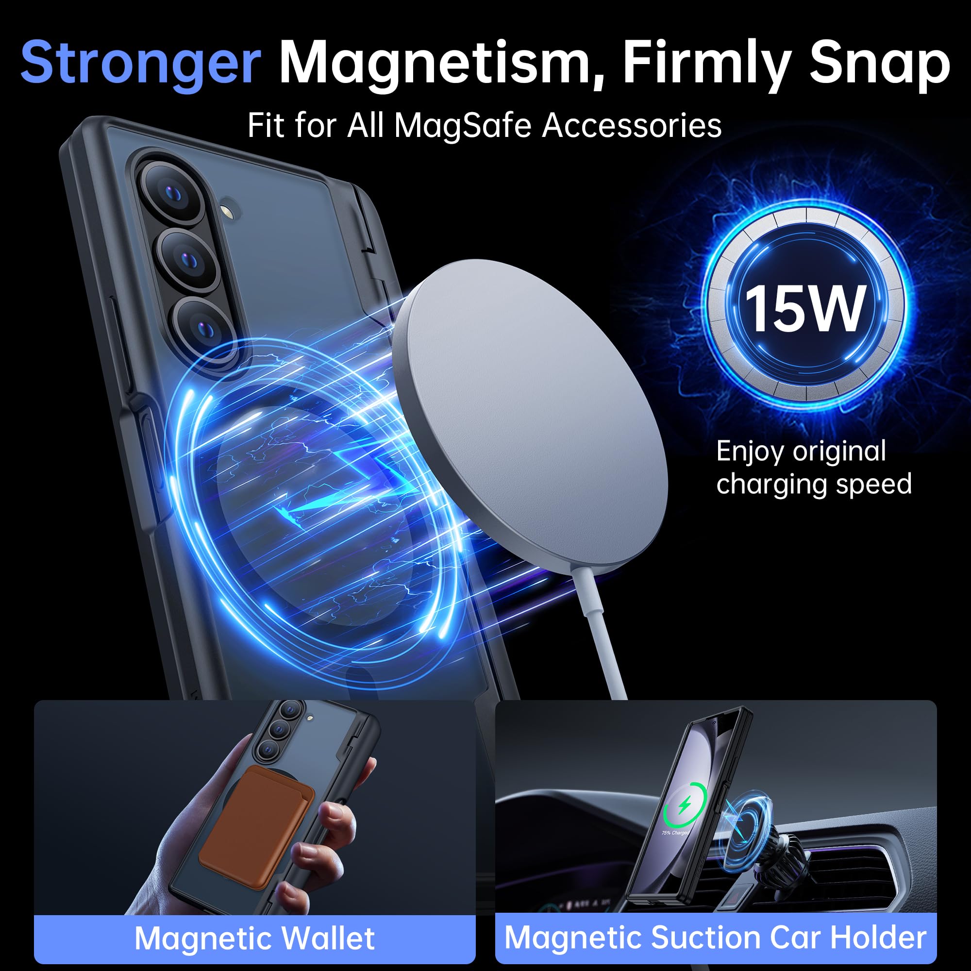 Foto 3 pulgar | Funda De Teléfono Mobosi Para Samsung Galaxy Z Fold 6 Negra - Venta Internacional.