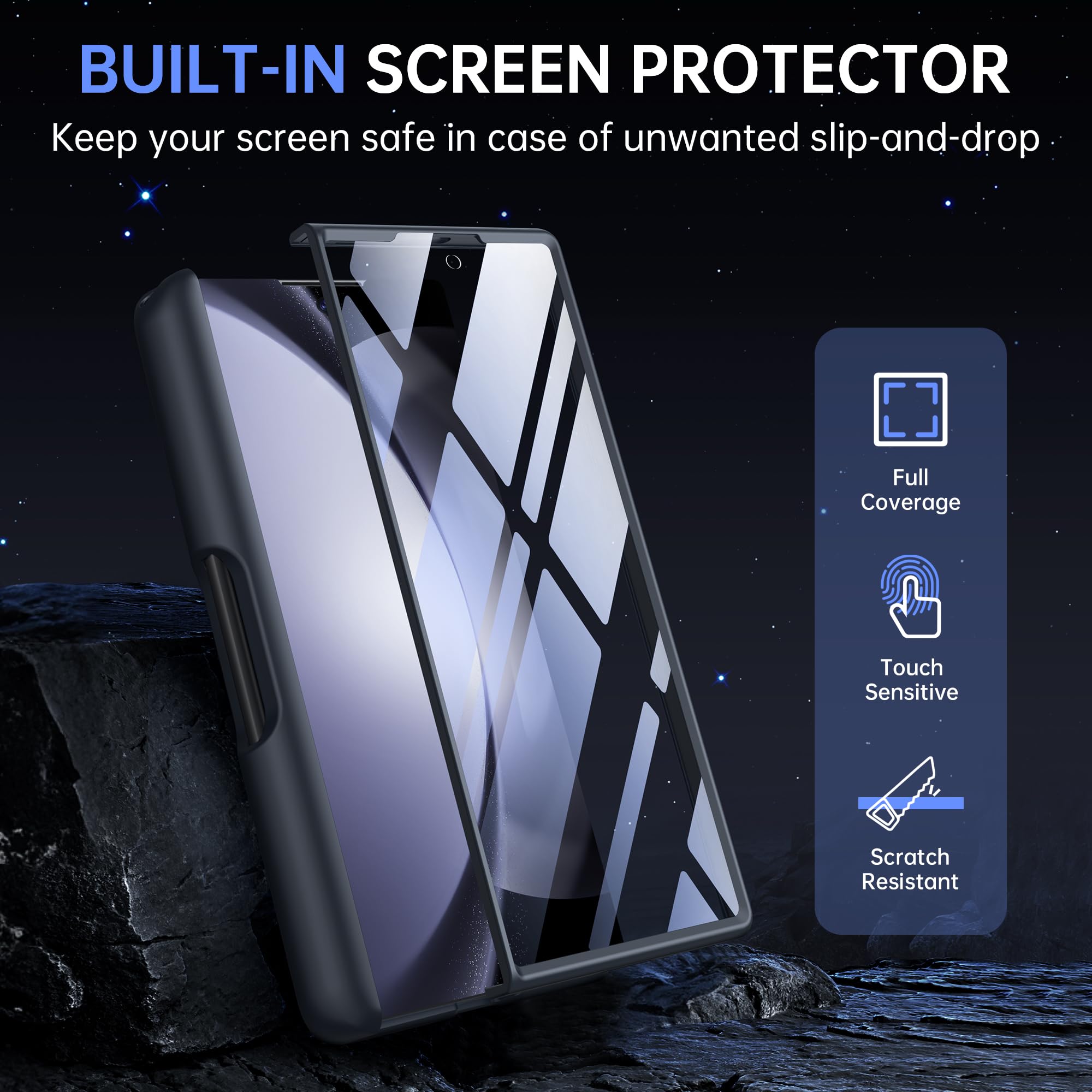 Foto 4 pulgar | Funda De Teléfono Mobosi Para Samsung Galaxy Z Fold 6 Negra - Venta Internacional.