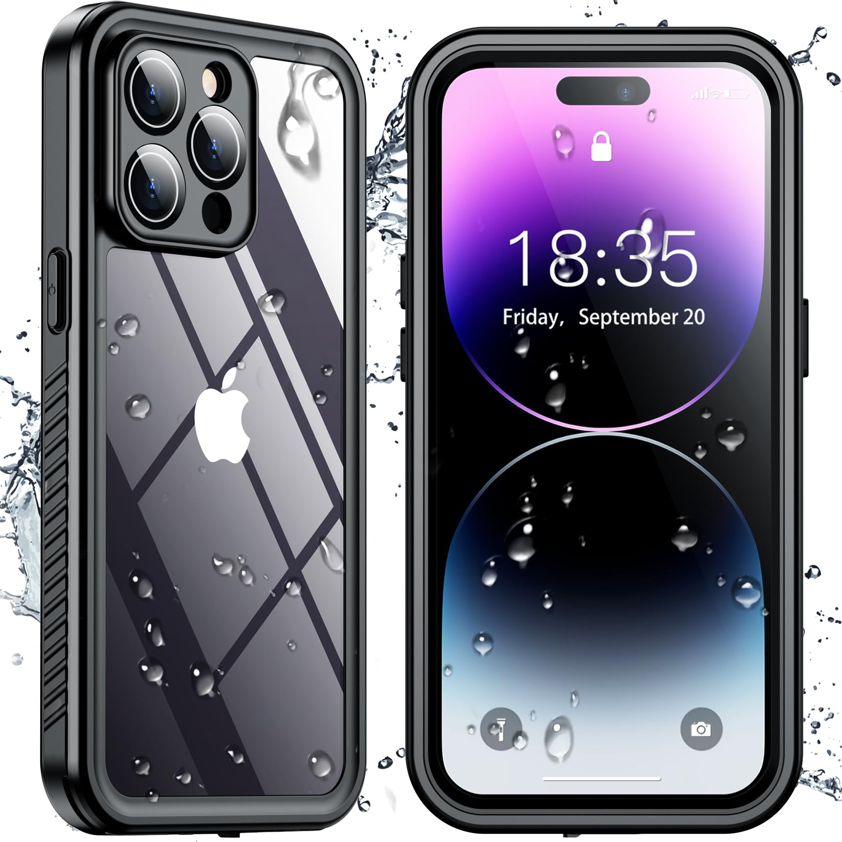 Foto 2 pulgar | Funda De Teléfono Spidercase Impermeable Para Iphone 14 Pro Negra - Venta Internacional.